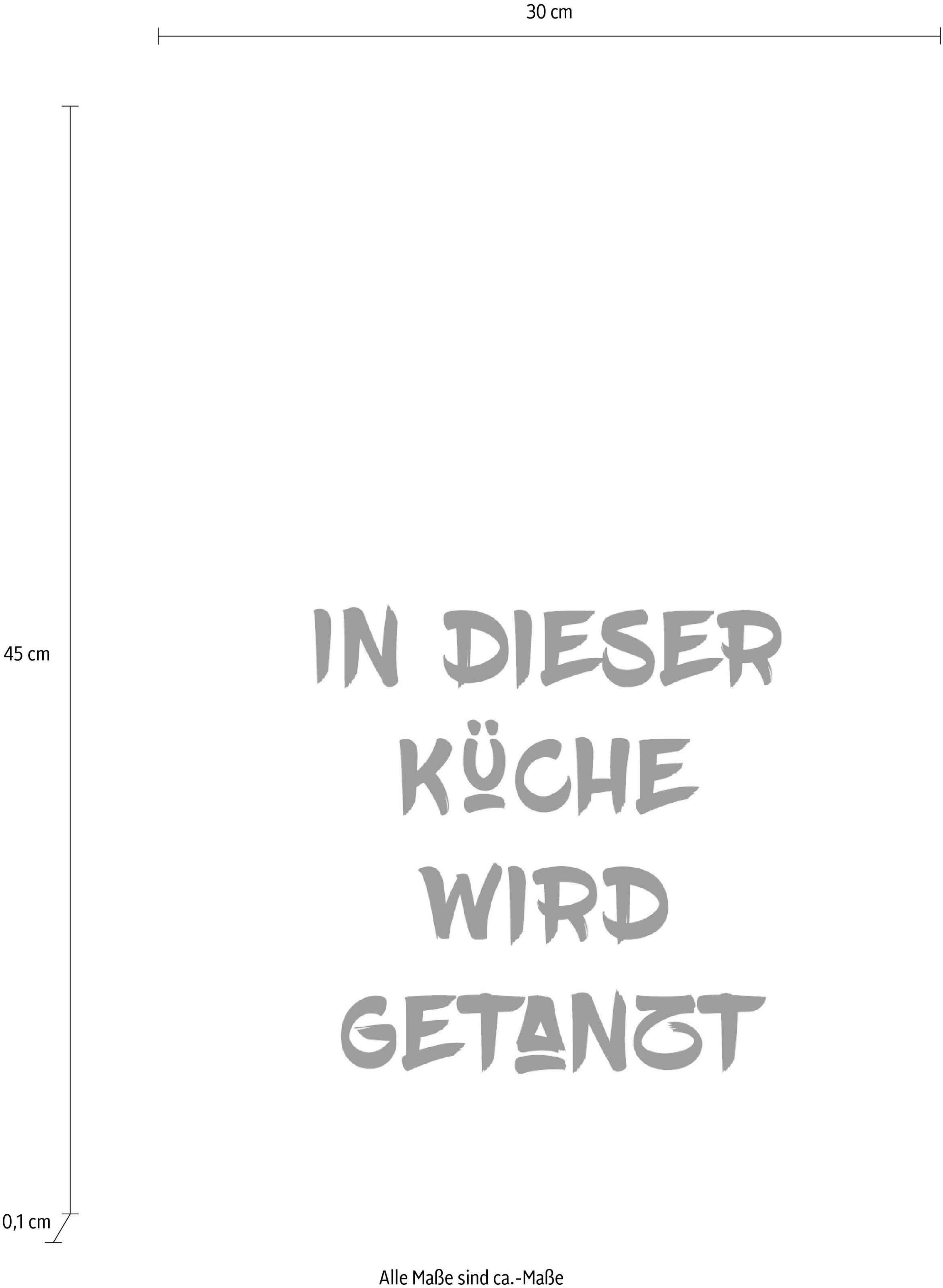 queence Wanddekoobjekt »In dieser Küche wird getanzt«, Stahlschild, Blechschild, Spruch, Witzig, Wanddeko, retro, 20x30cm