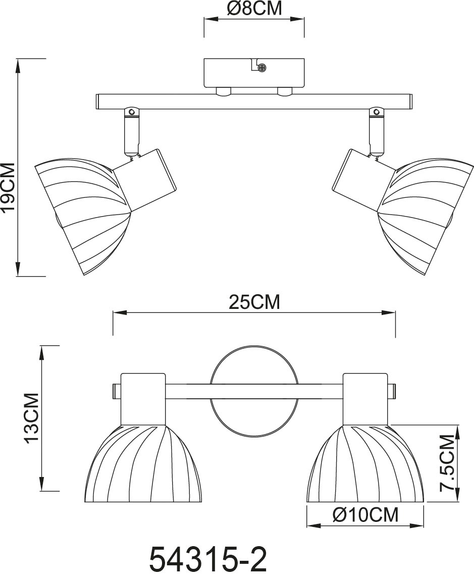 GLOBO LIGHTING Deckenstrahler »ZACHERY« E14 1 Stk. Spot Deckenspot Flur Schlafzimmer Wohnzimmer