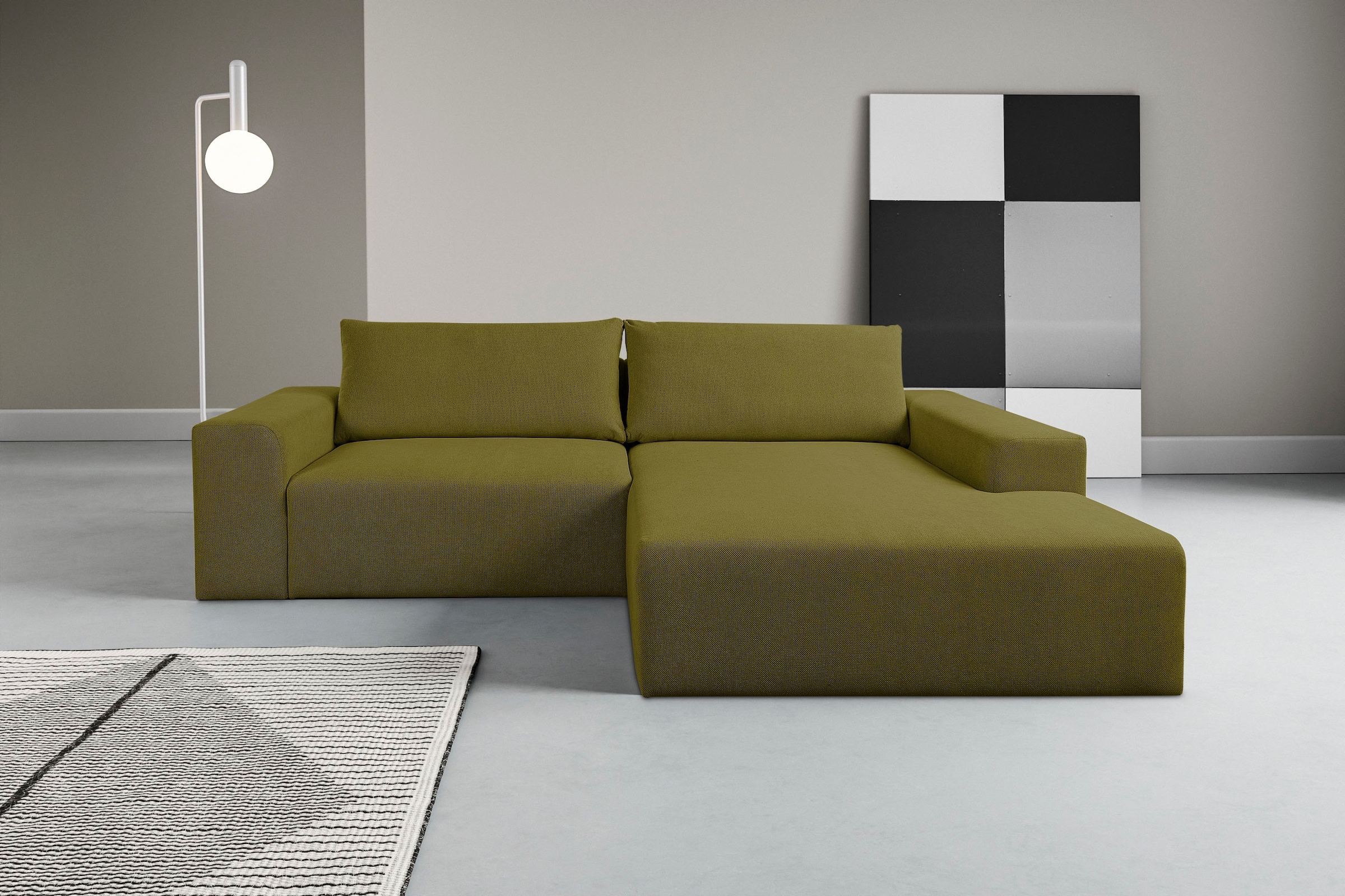 WERK2 Ecksofa »Rio, elegant & bequem, Breite 262 cm, L-Form« Puristisches D günstig online kaufen