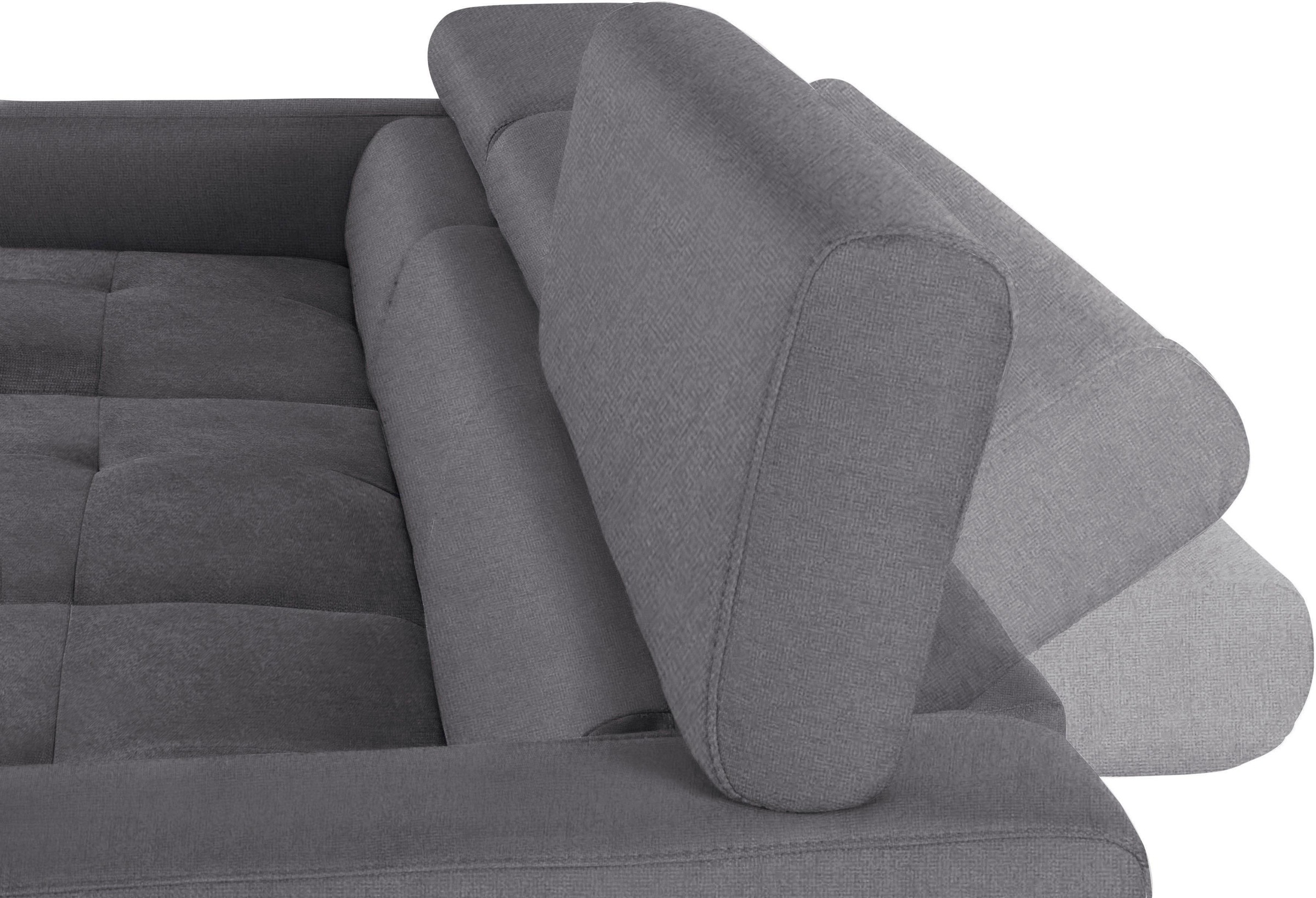 COTTA Ecksofa »Sammy L-Form«, mit Kopfteilverstellung, wahlweise mit Bettfunktion & Bettkasten