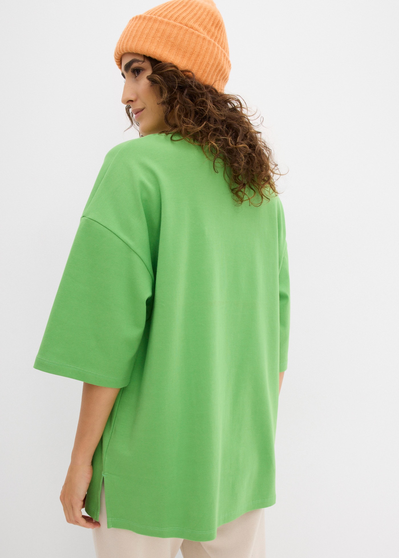bonprix Longshirt Oversized Schnitt, Halbarm, für Frühling und Sommer
