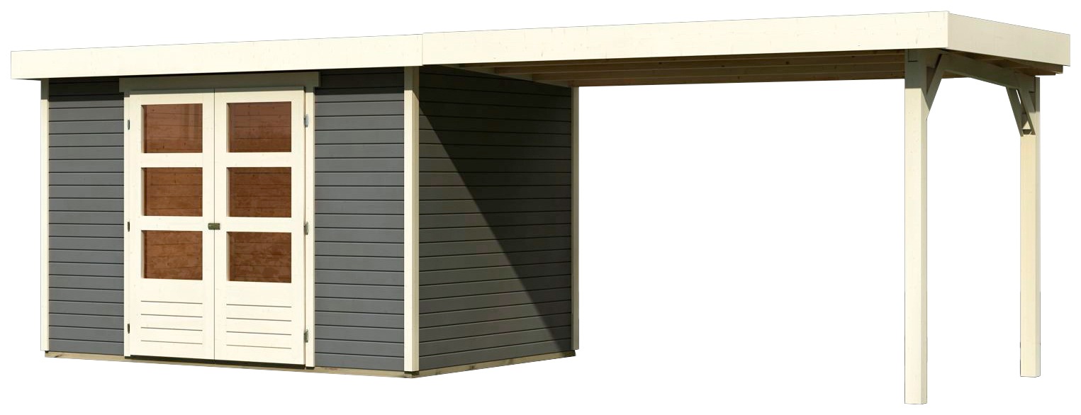 Karibu Gartenhaus »Arnis«, (Set), mit Anbaudach 2,80 cm Breite