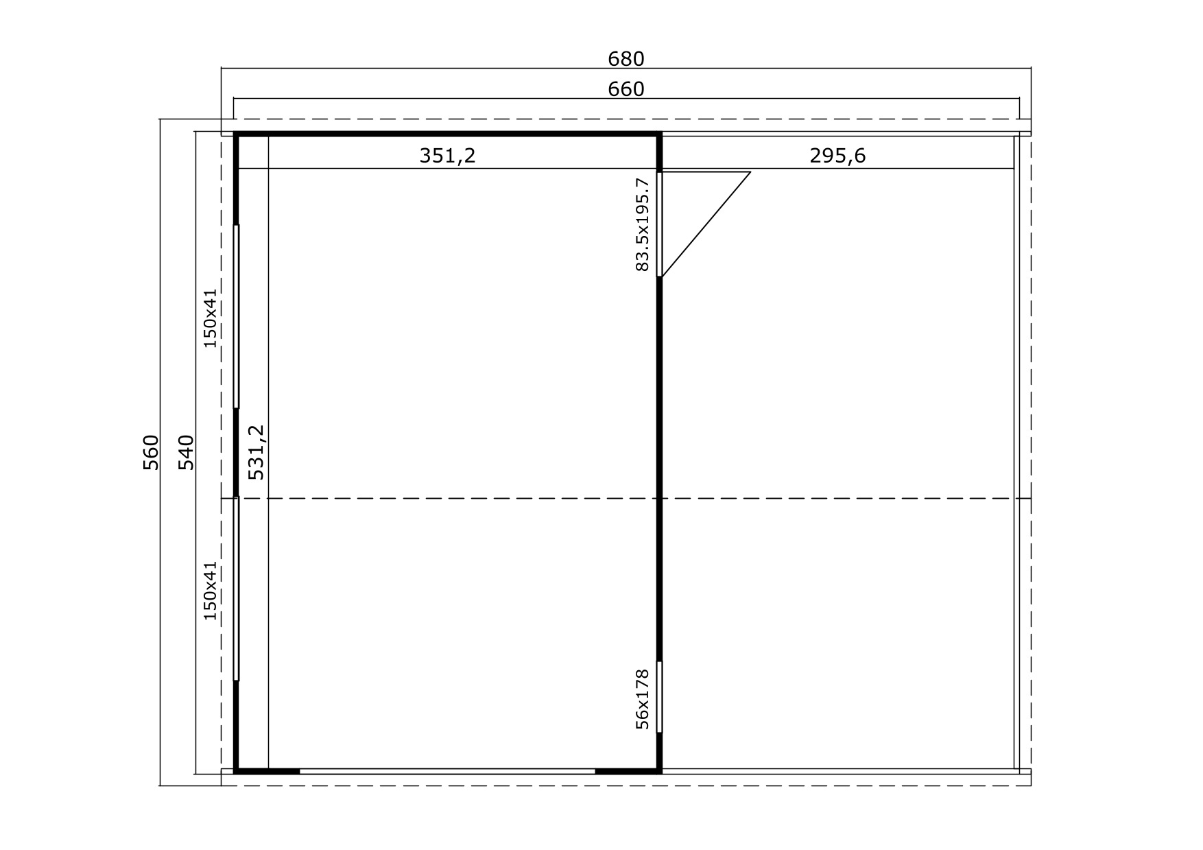 Nordic Holz Garage »BAHAMAS«, BxT: 680x560 cm, 197 cm Einfahrtshöhe, mit Holztor