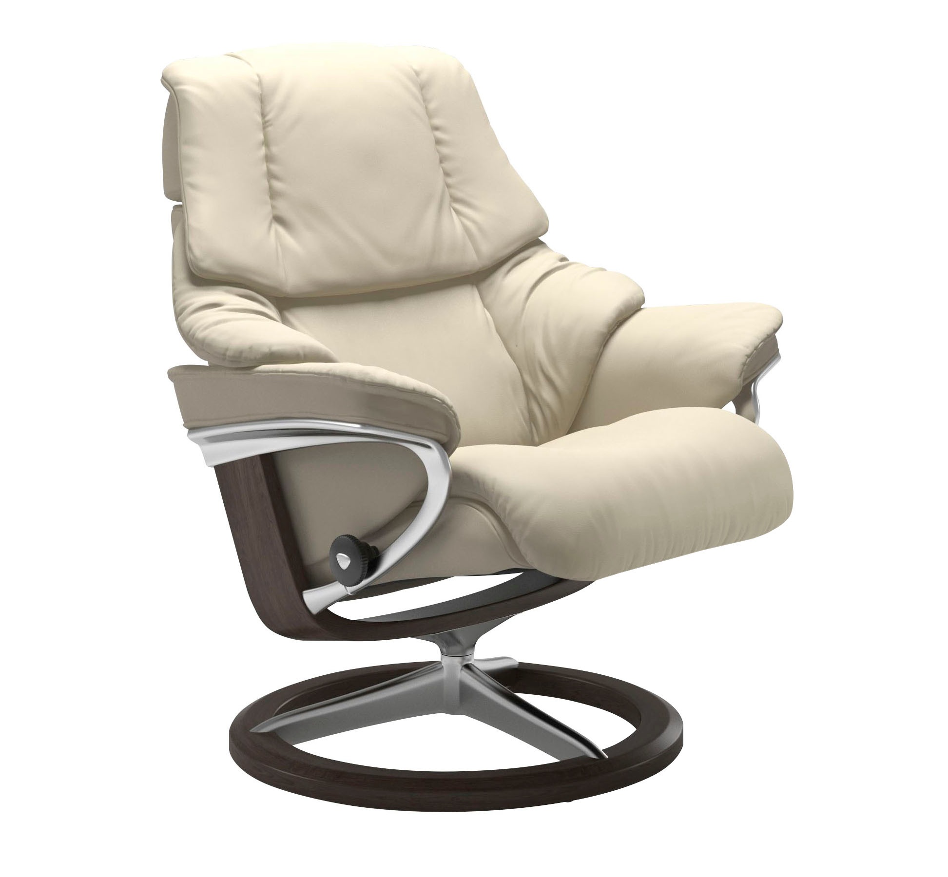 Stressless® Relaxsessel »Reno«, (Set, Relaxsessel mit Hocker), mit Hocker, mit Signature Base, Größe S, M & L, Gestell Wenge