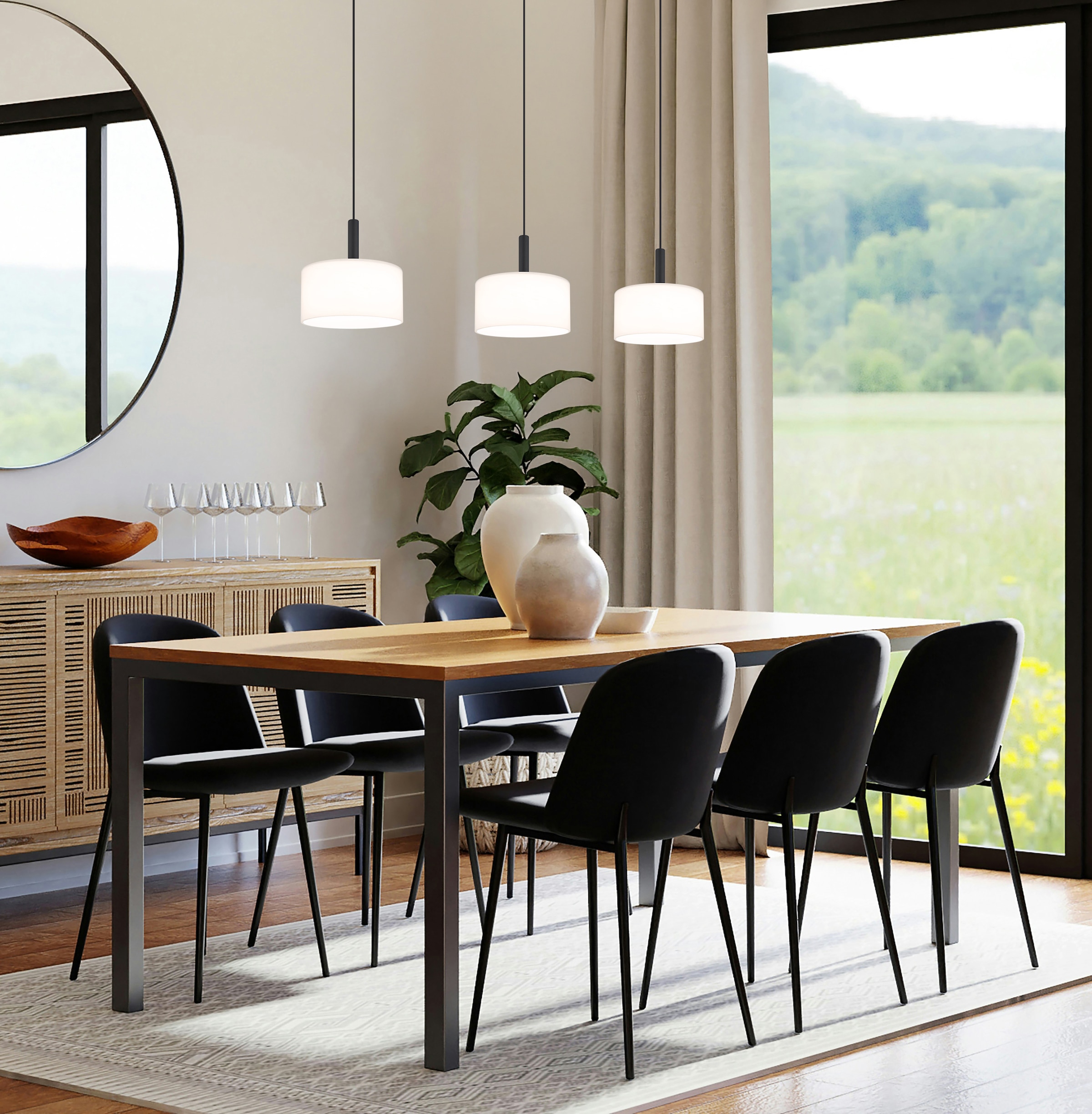 GLOBO LIGHTING LED Pendelleuchte »TRENTON«, Leuchtmittel LED-Modul | LED fest integriert, Hängelampe/Hängeleuchte/Wohnzimmer/Esstisch/elegant