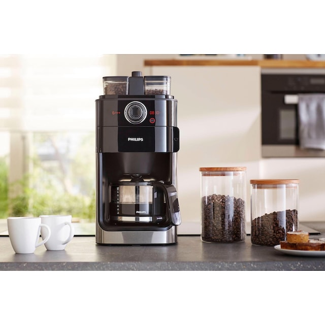 Philips Kaffeemaschine mit Mahlwerk »Grind & Brew HD7769/00«, doppeltes  Bohnenfach, edelstahl/schwarz online kaufen