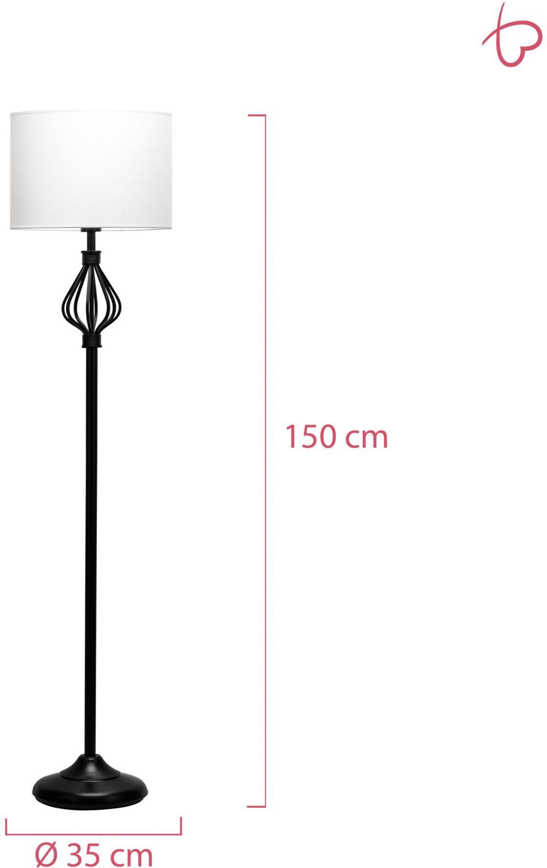 Pauleen Stehlampe »Grand Beauty max20W Weiß/Schwarz 230V Stoff/Metall«, 1  flammig-flammig, E27 online kaufen