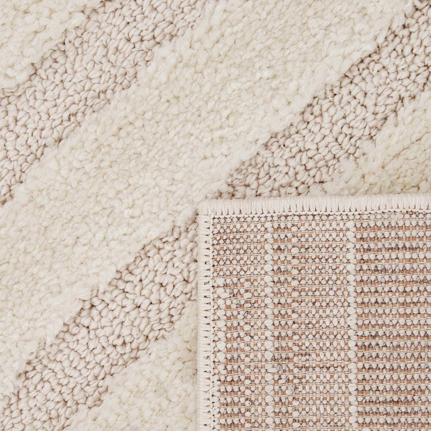 Paco Home Hochflor-Teppich »Genua 742«, rechteckig, 34 mm Höhe, Uni-Farben, Hoch-Tief Effekt, gestreift, modernes Design, Flor