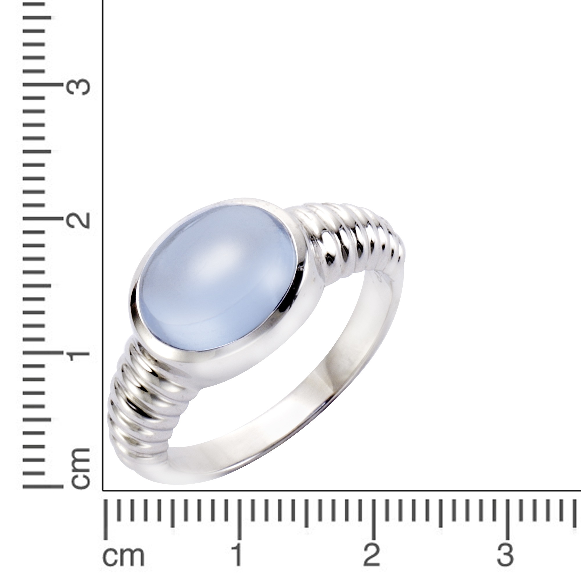 Jamelli Fingerring »925 Silber rhodiniert Quarz blau (beh.)«