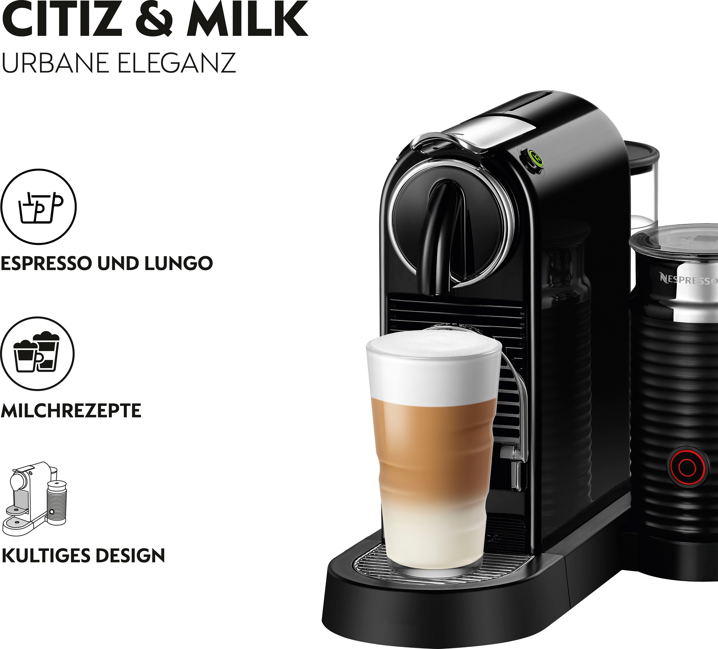 Nespresso Kapselmaschine »CITIZ EN 267.BAE von DeLonghi, Schwarz«, inkl. Ae günstig online kaufen