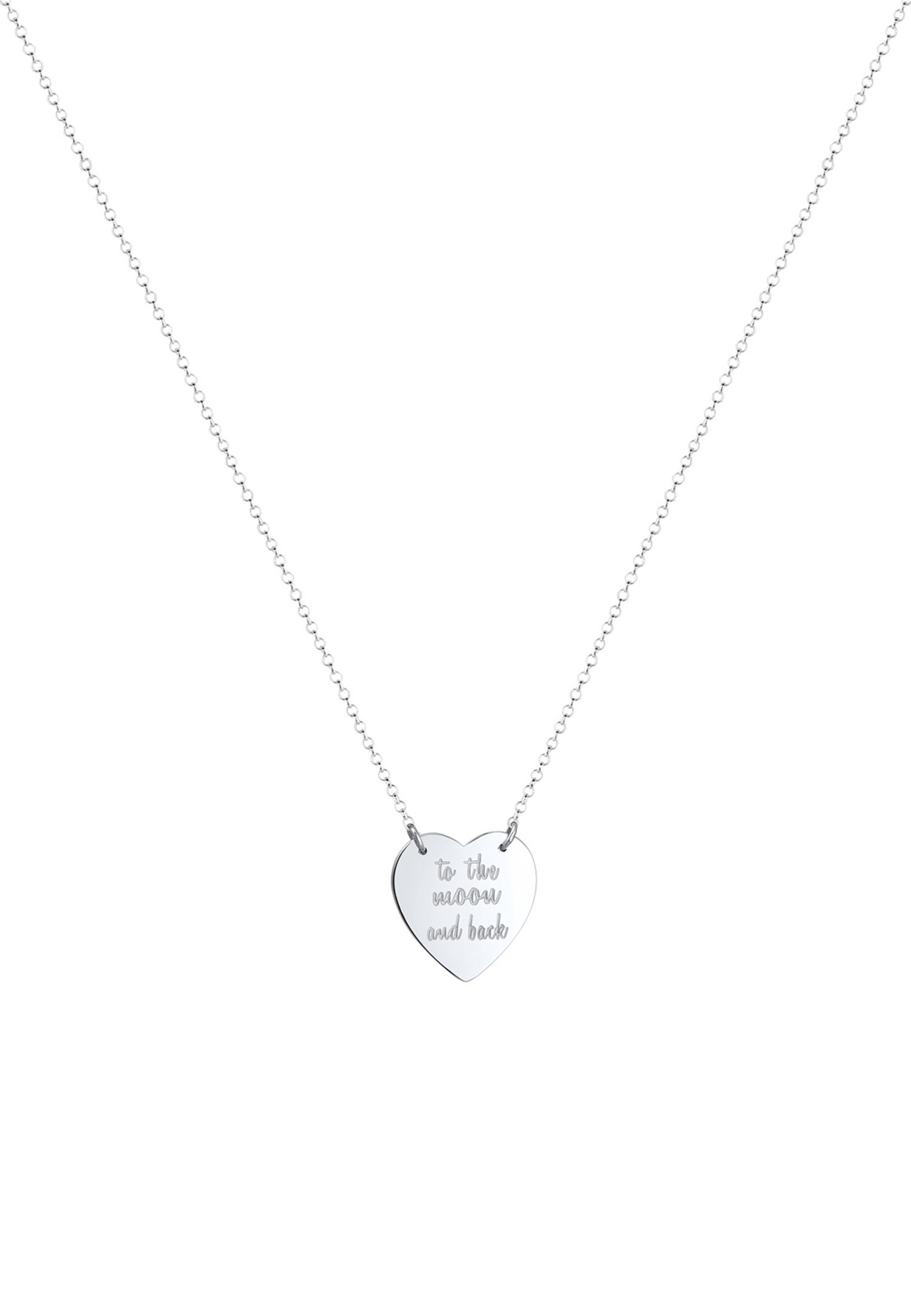 Elli Kette mit Anhänger »Herz Anhänger To The Moon And Back 925er Silber«