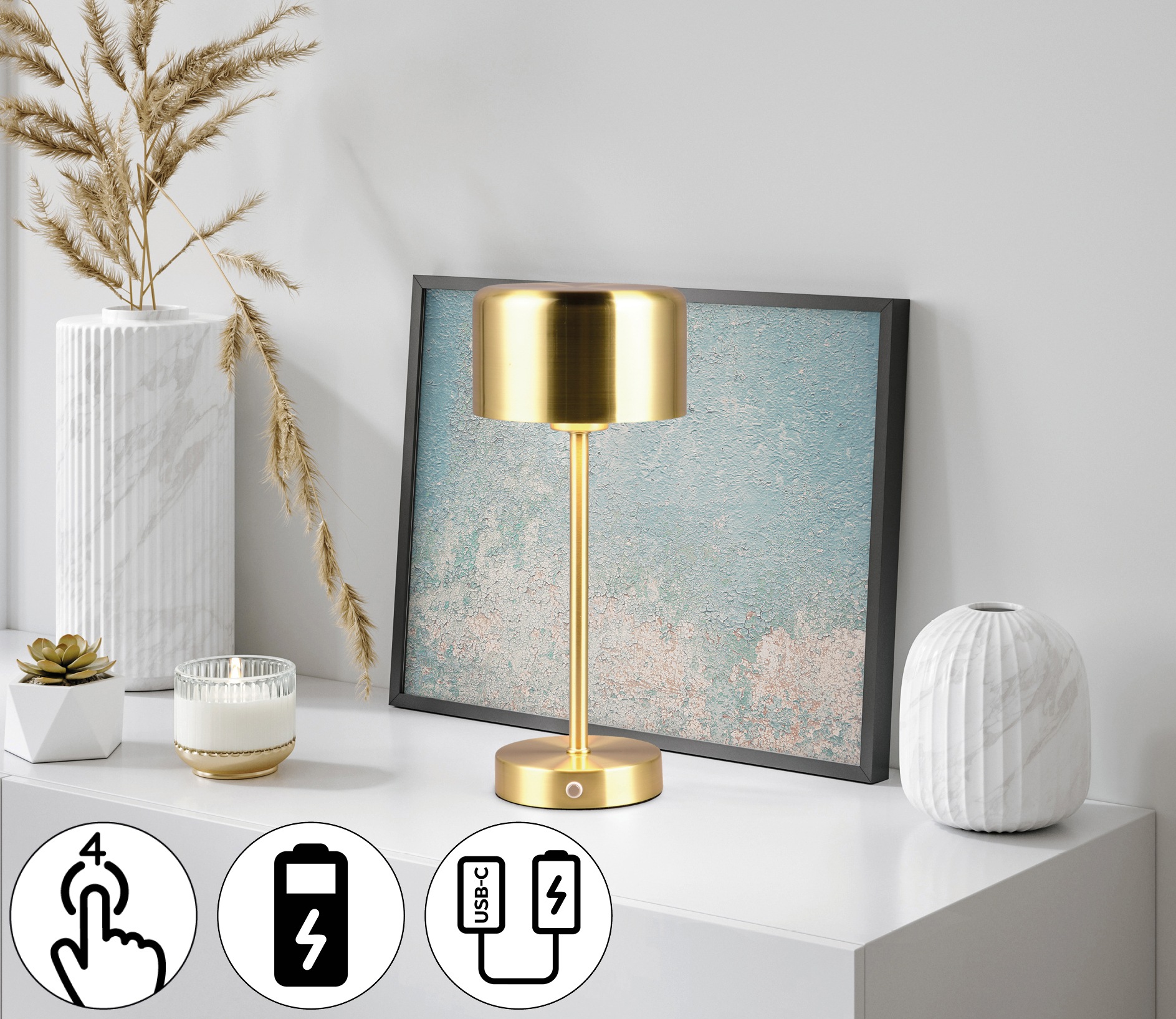 Leonique LED Tischleuchte »Kadira«, 1 flammig, Leuchtmittel LED-Board   LED günstig online kaufen