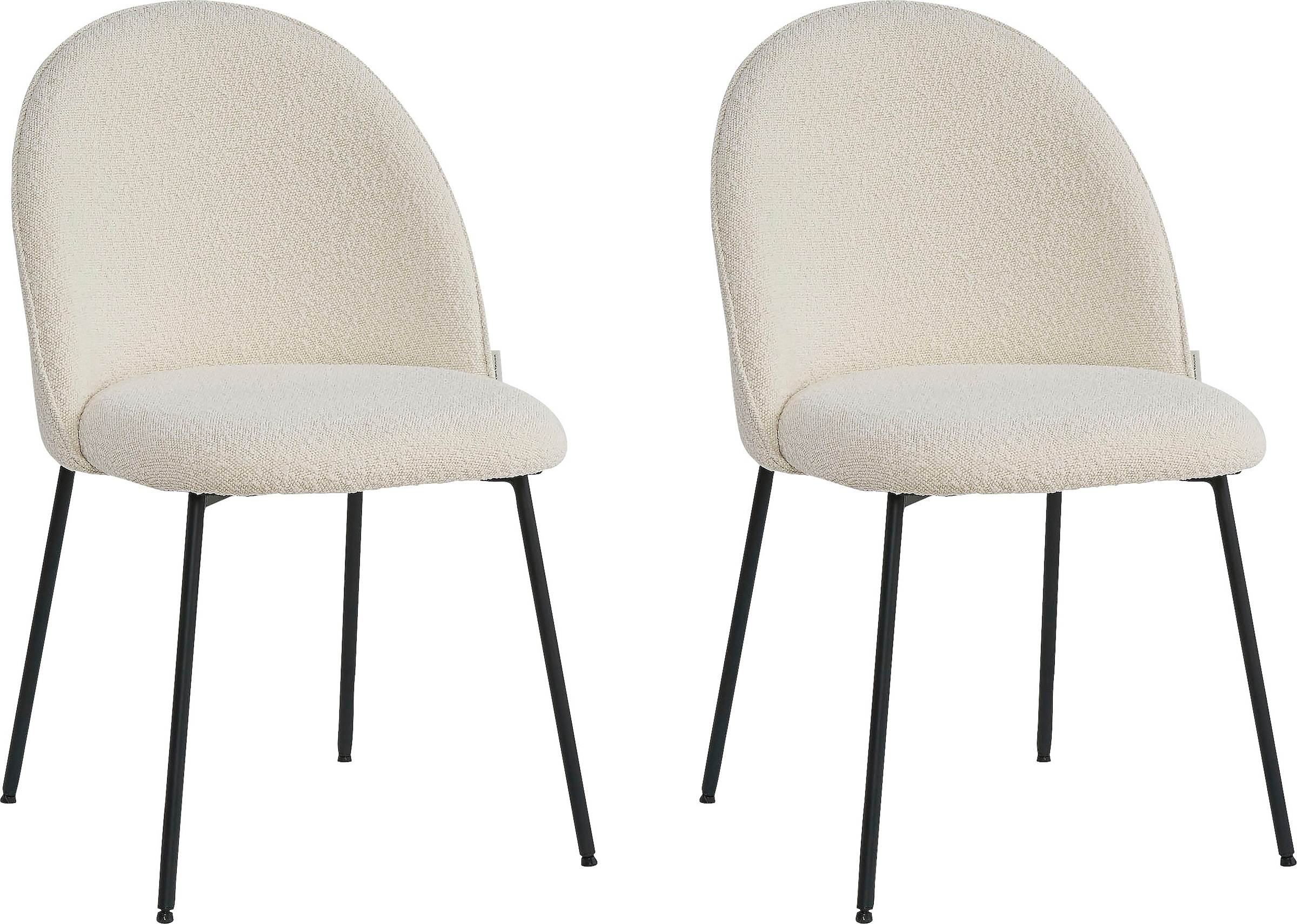 TOM TAILOR HOME Polsterstuhl, (Set), 2 St., Bouclé, mit abgerundeter Rückenlehne