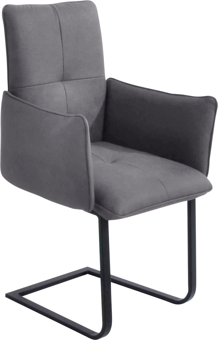 K+W Komfort & Wohnen Freischwinger, Microfaser 785, Freischwinger, Gestell in Metall schwarz, Steppung im Sitz und Rücken