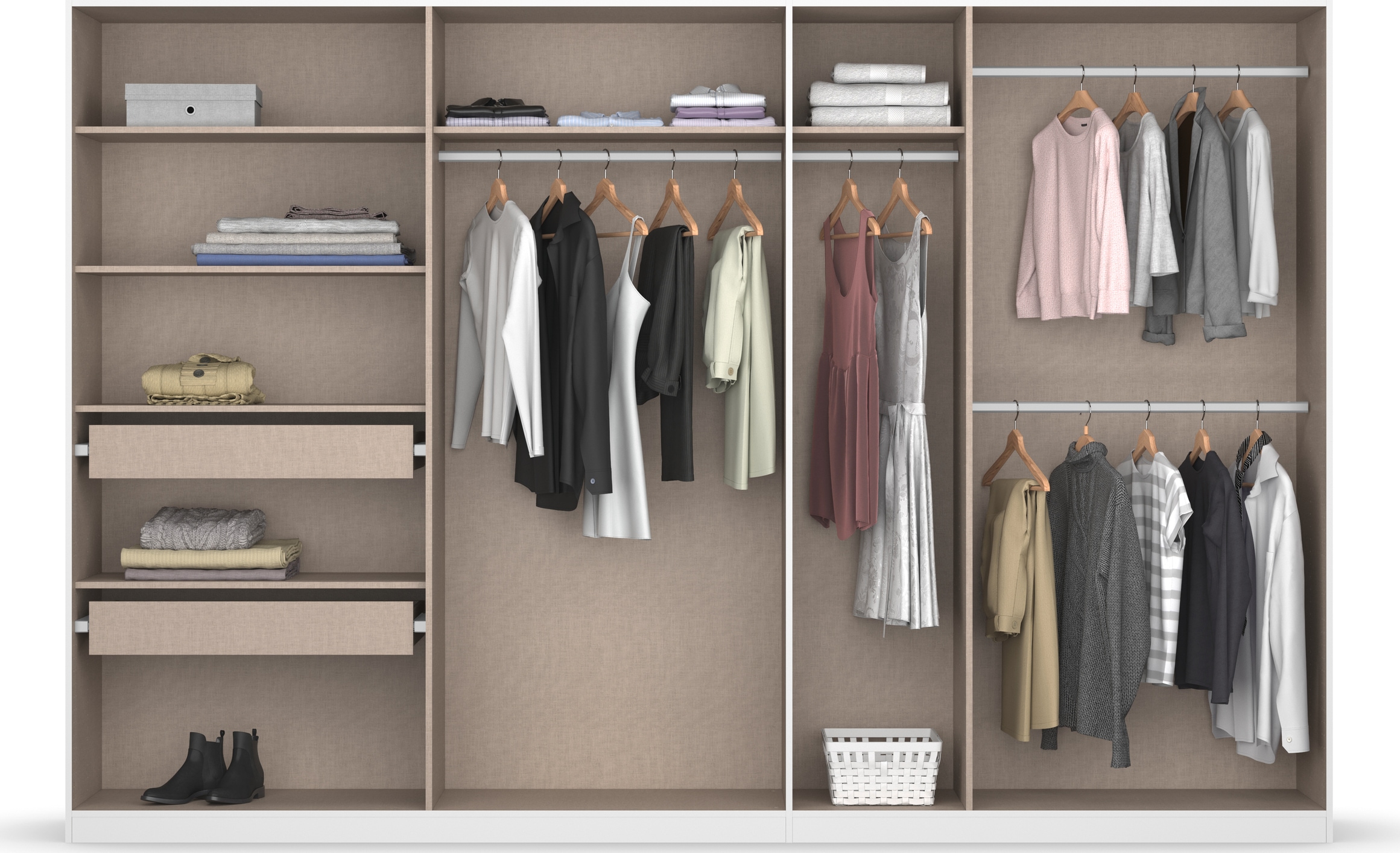 rauch Drehtürenschrank »Kleiderschrank Schrank Garderobe KOLUNA mit Glastüren und Spiegel«, inkl. 2 Innenschubladen sowie extra Einlegeböden MADE IN GERMANY