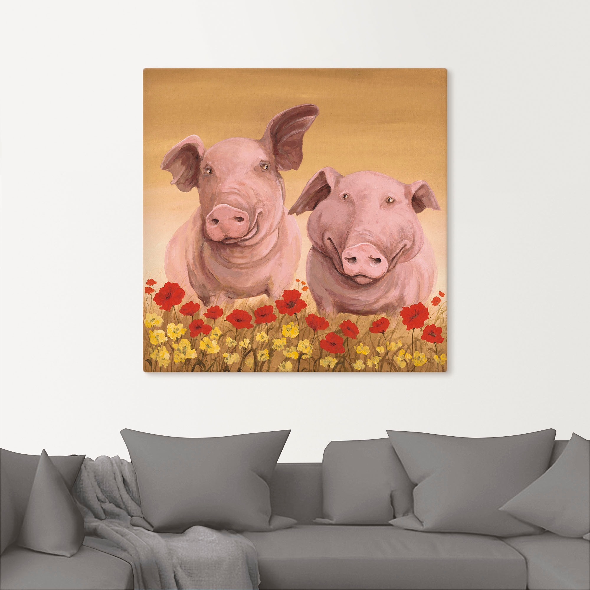 Artland Leinwandbild »Schweine«, Haustiere, (1 St.), auf Keilrahmen gespann günstig online kaufen