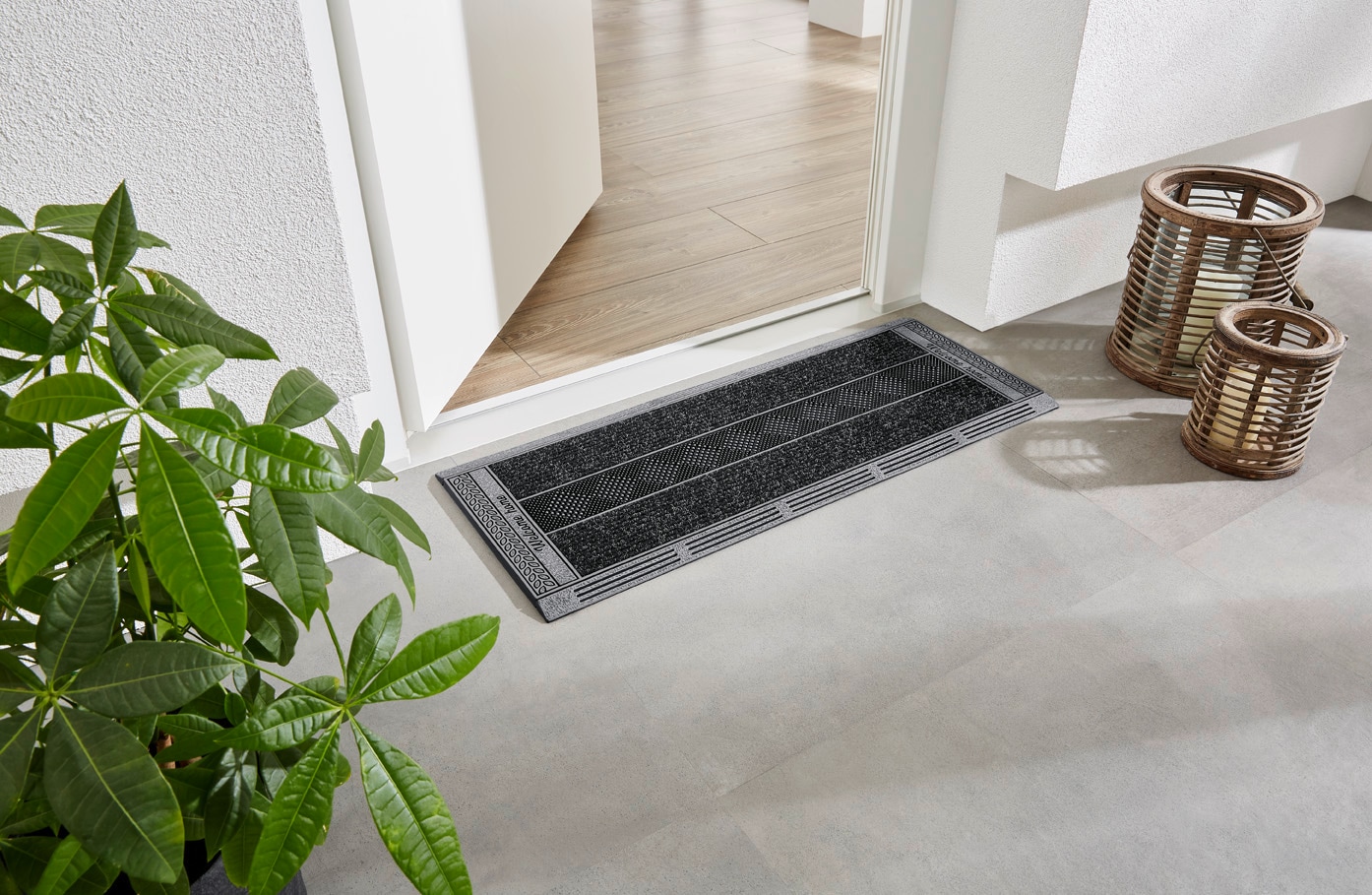 Home2Fashion Fußmatte »CenterClean XL«, rechteckig, 10 mm Höhe, schmale Schmutzfangmatte, strapazierfähig, In- und Outdoor geeignet
