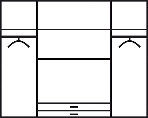 Schlafkontor Drehtürenschrank »Base Kleiderschrank Garderobe Hochschrank Wäscheschrank«, Bega Schrank Schlafzimmer Bestseller in 3 Breiten und 2 Farben