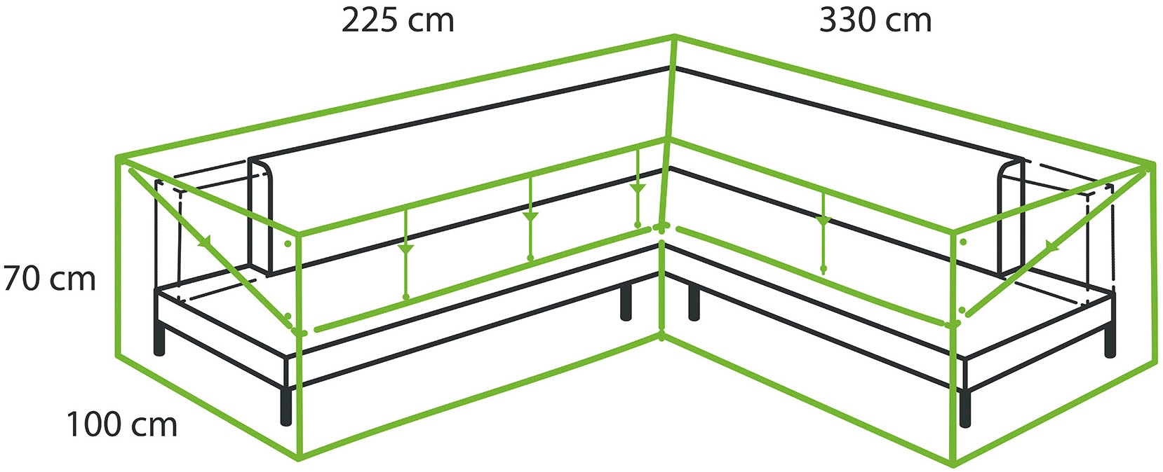 winza outdoor covers Gartenmöbel-Schutzhülle »L Form« geeignet für Gartenmöbel-Sets in L-Form, in zwei Größen erhältlich