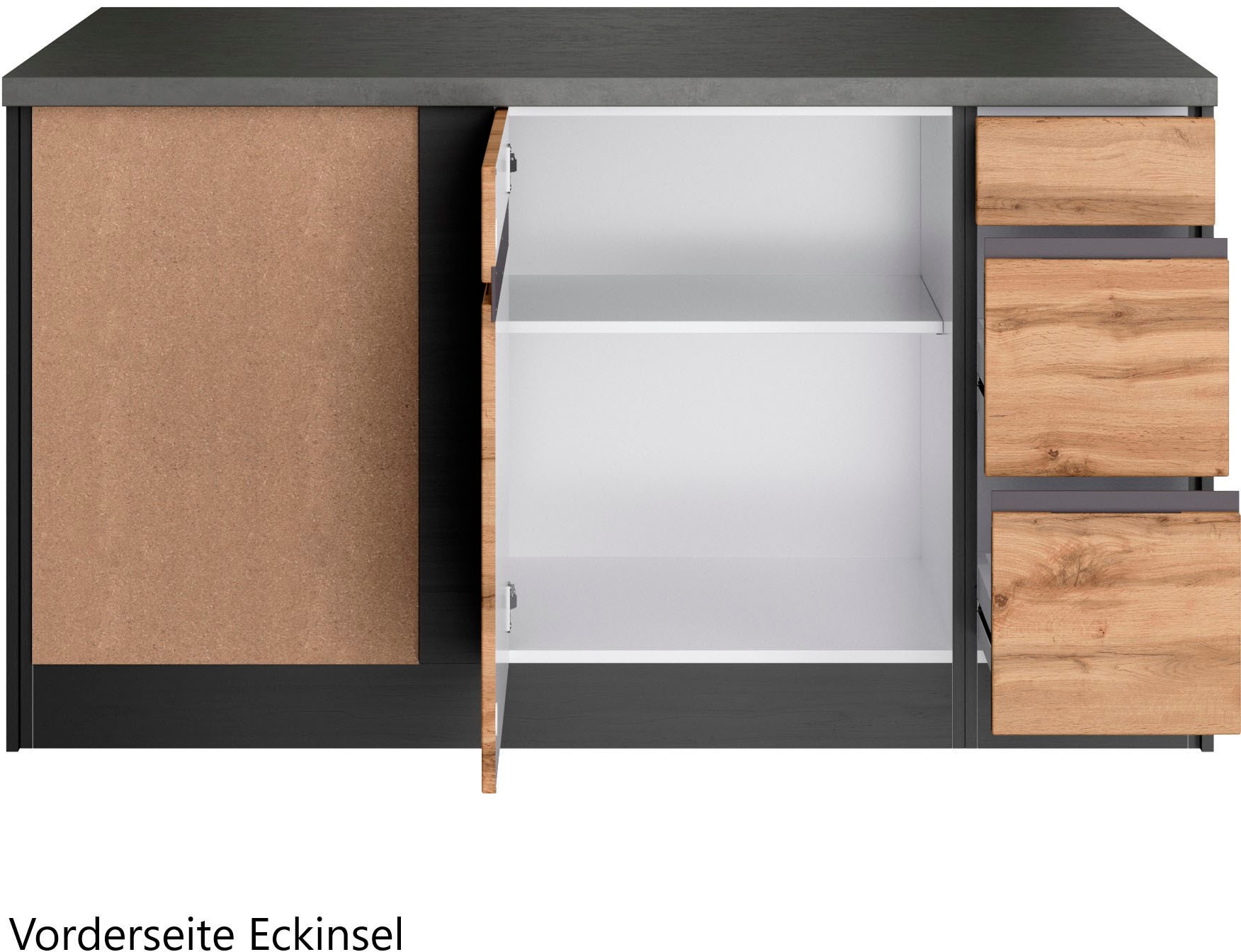 KOCHSTATION Winkelküche »KS-Riesa«, Stellbreite 490/153 cm, wahlweise mit Induktionskochfeld
