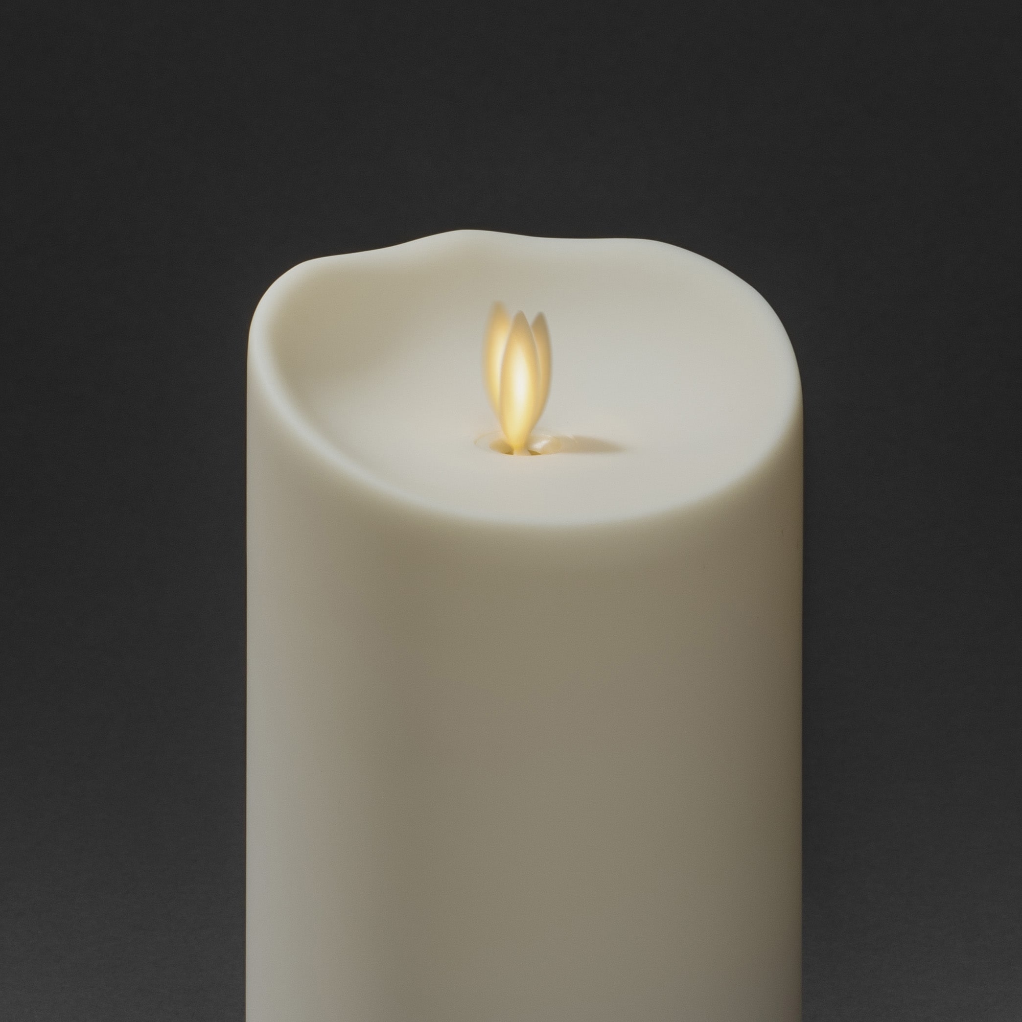 KONSTSMIDE LED-Kerze, LED Kerze cremeweiß, mit 3D Flamme und geschmolzener Kante