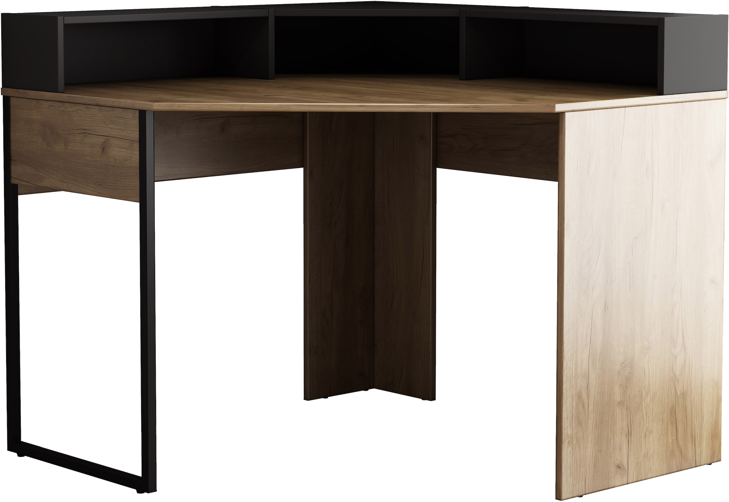 OTTO home Eckschreibtisch »Moid« mit Schreibtischaufsatz, modernes Design, B. 100 cm