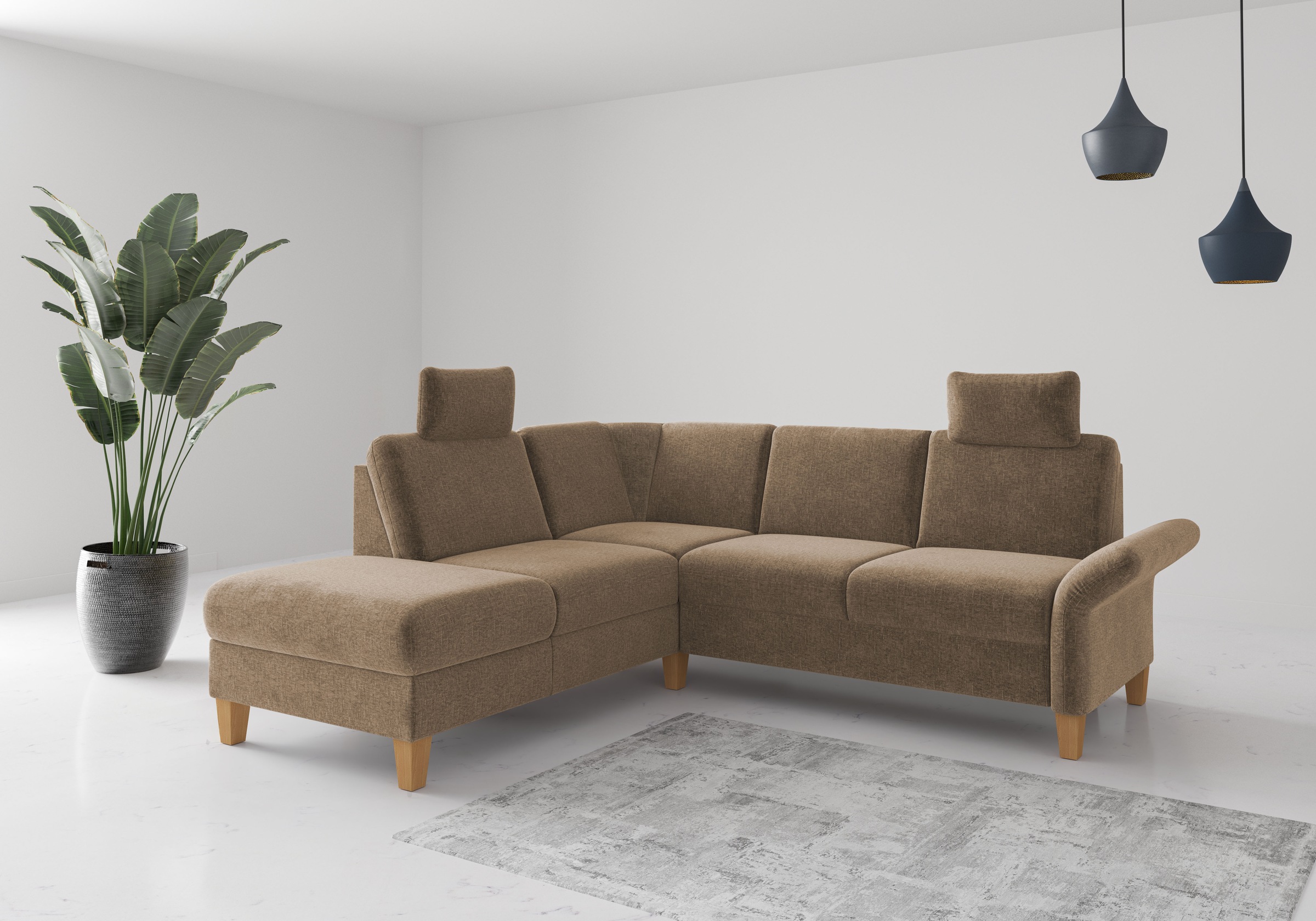 Home affaire Ecksofa "Rochelle, L-Form", wahlweise mit Armteilverstellung, günstig online kaufen