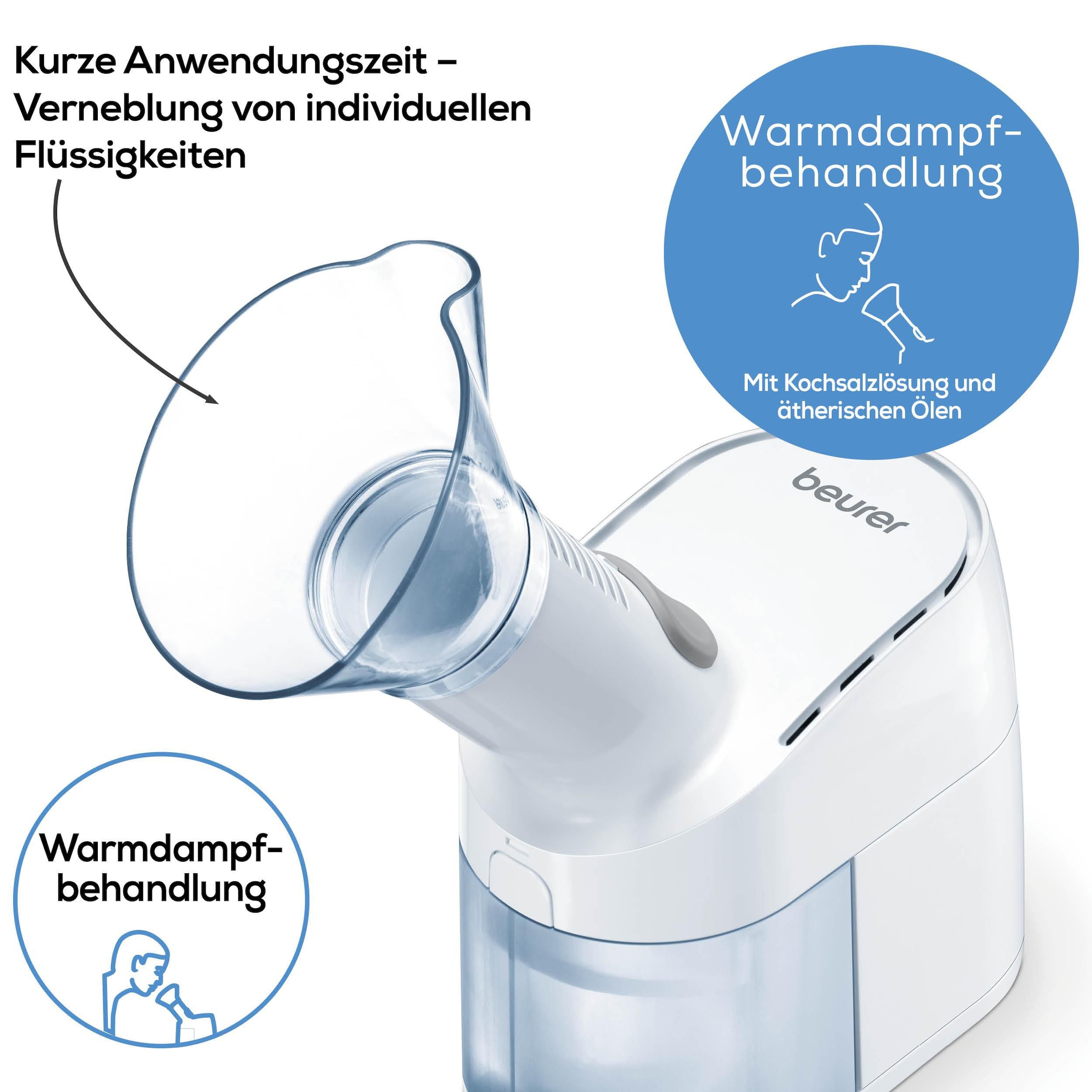 BEURER Inhalationsgerät »SI 40, Warmdampfbehandlung bei Erkältungen mit dem Dampfvernebler«, Einfache & hygienische Reinigung durch abnehmbare Elemente