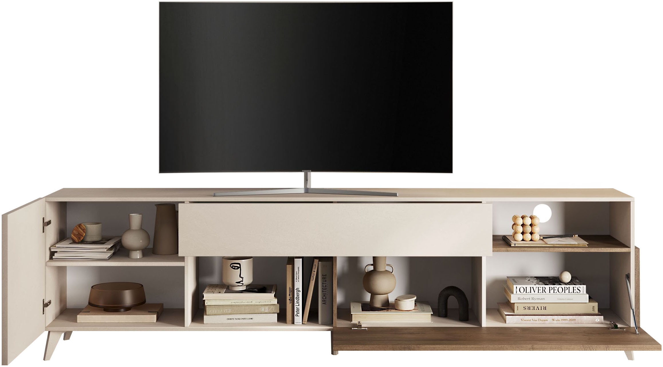INOSIGN Lowboard »Monaco Breite 241 cm, TV-Schrank mit 1 Tür, 1 Klappe u. 1 Schubkasten«, Fernsehtisch, TV-Board, Soft/Self Closing