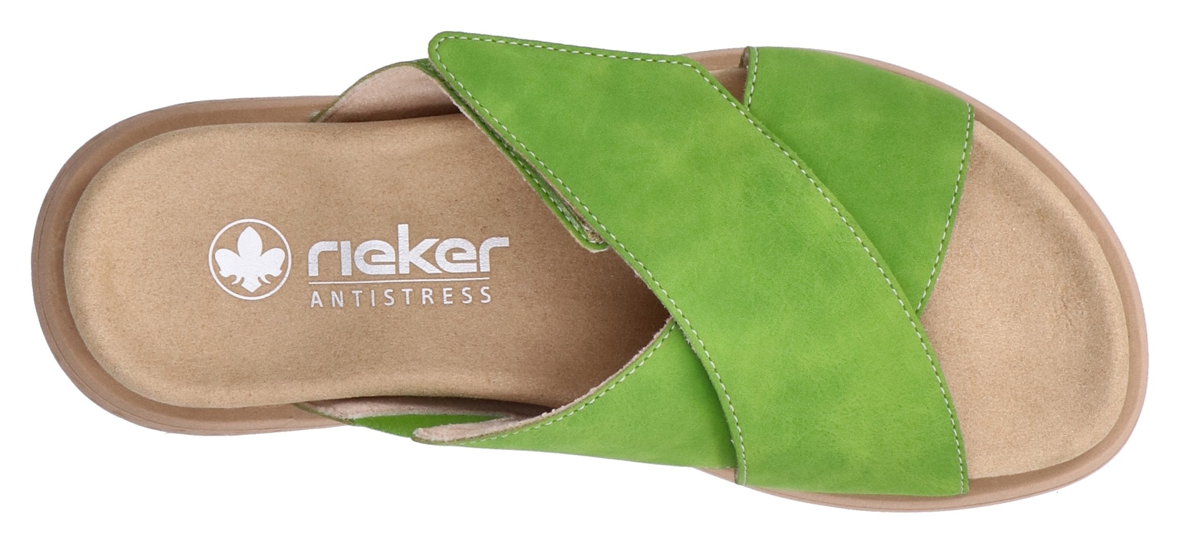 Rieker Pantolette, Sommerschuh, Strandschuh, Hausschuh, Schlappen mit bequemem Fußbett