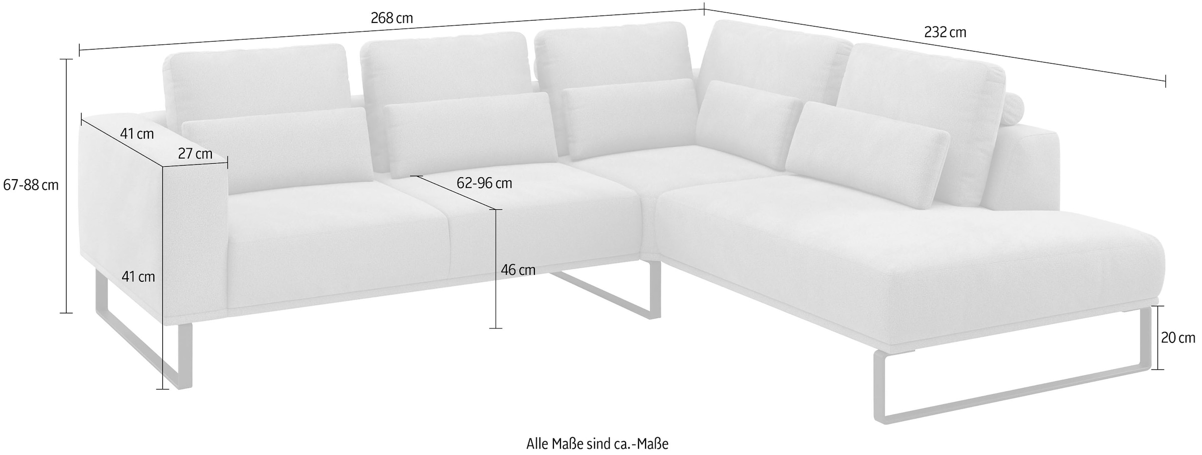 Musterring Ecksofa »JUSTB! PM100, stilvoller Lounge-Komfort von Musterring« Kollektion Bettina Zimmermann, optionaler Sitzvorzug & Fuß-Auswahl