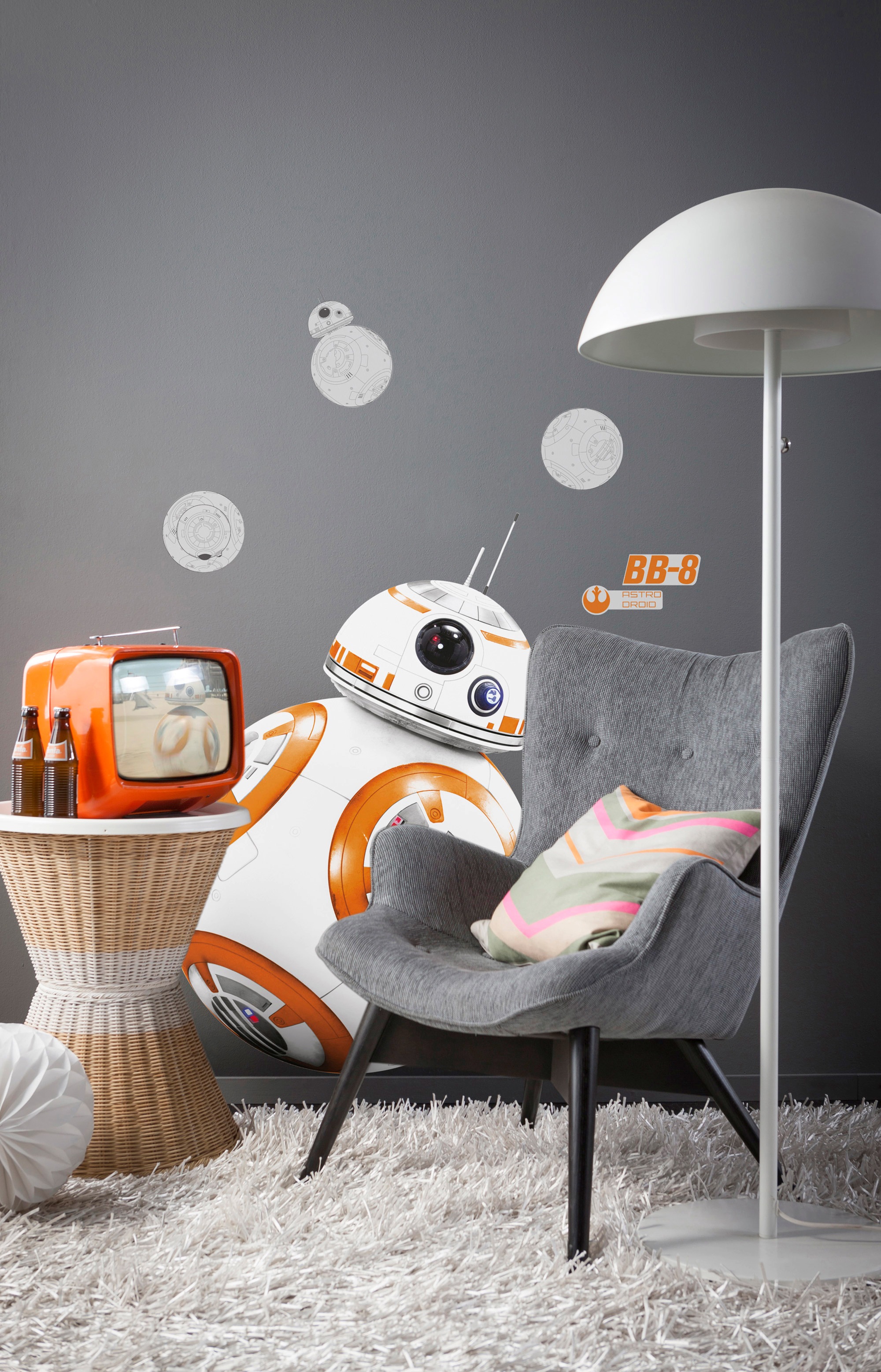 Komar Wandtattoo »Star Wars BB-8 - Größe 100 x 70 cm«, (6 St.), selbstklebend, Wandsticker, Kinderzimmer