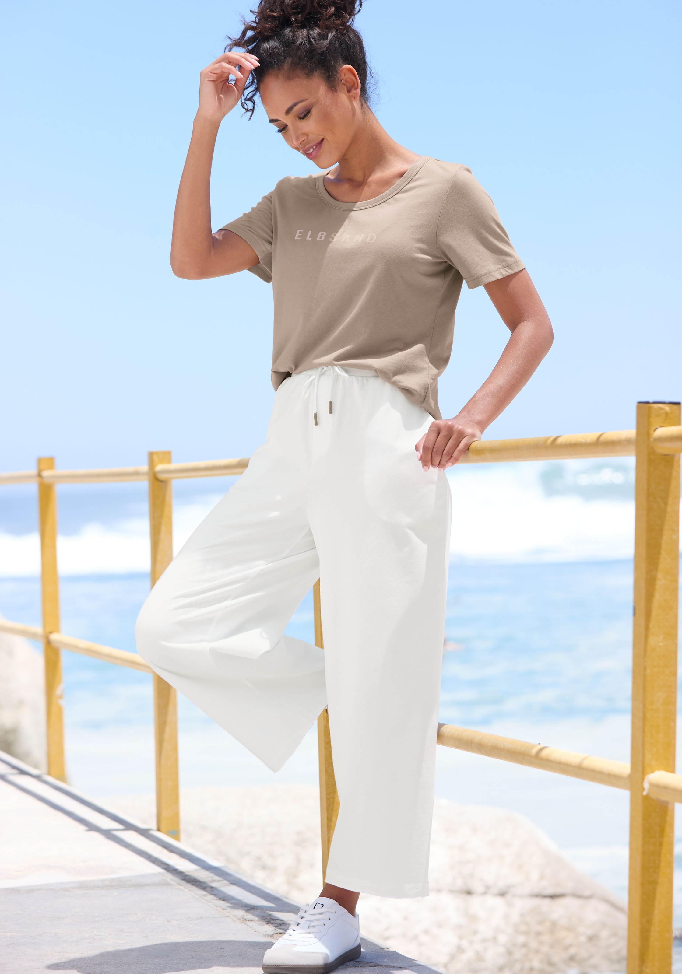 Elbsand 7/8-Hose, aus Sweatware mit weitem Bein