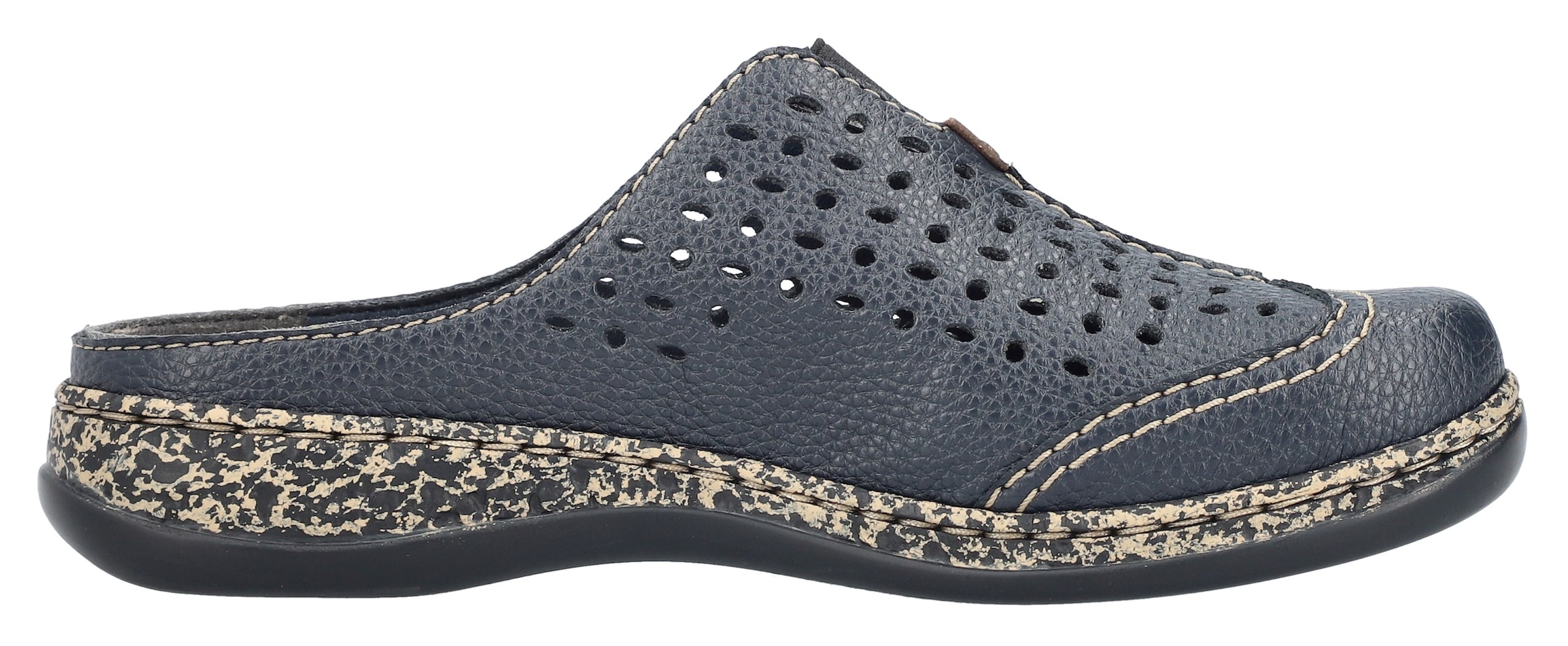 Rieker Clog, Schlupfschuh, Hausschuh, Sommerschuh mit Perforation