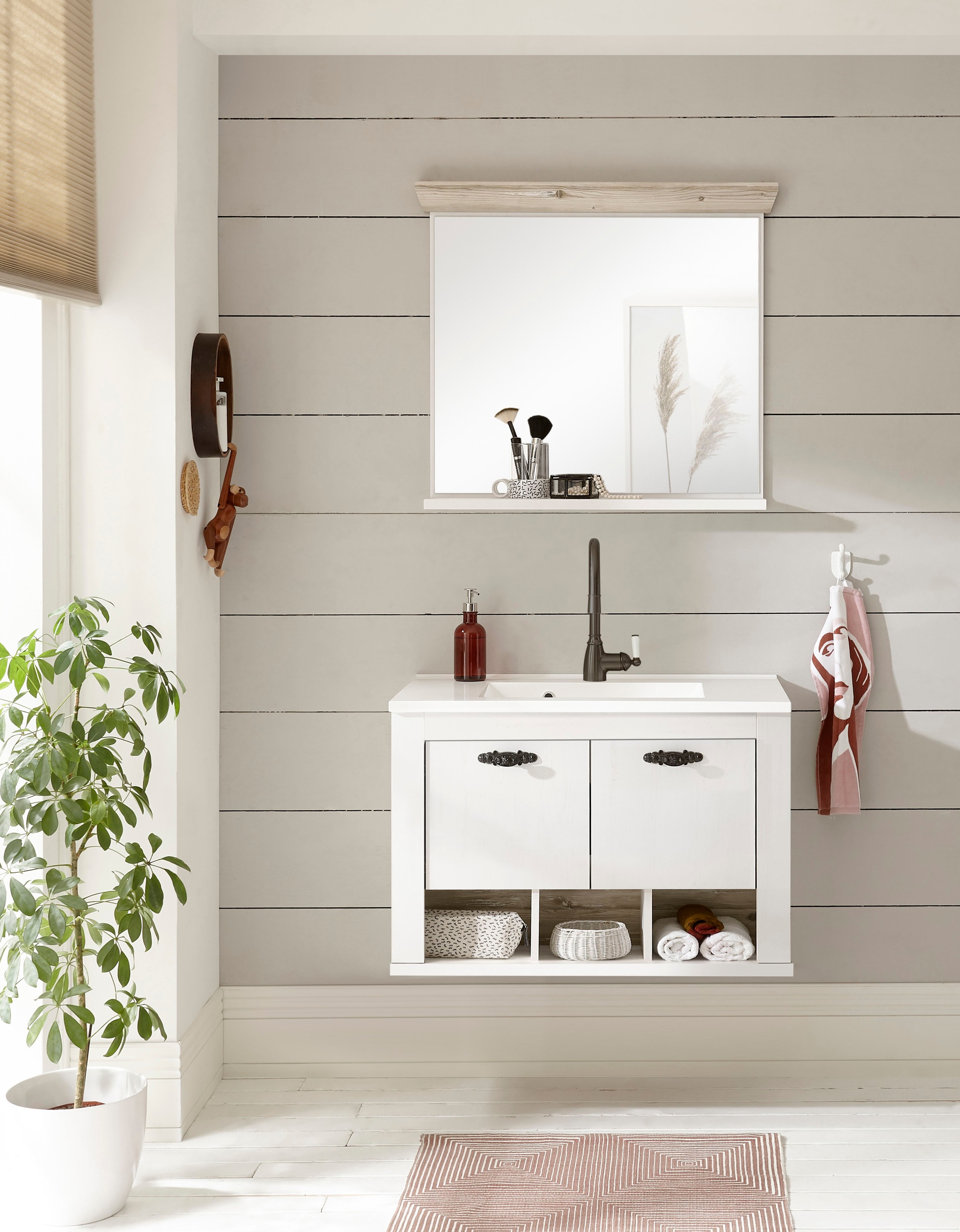 Home affaire Badmöbel-Set »Florenz, Bad im Landhausstil, 2-teiliges Badezim günstig online kaufen