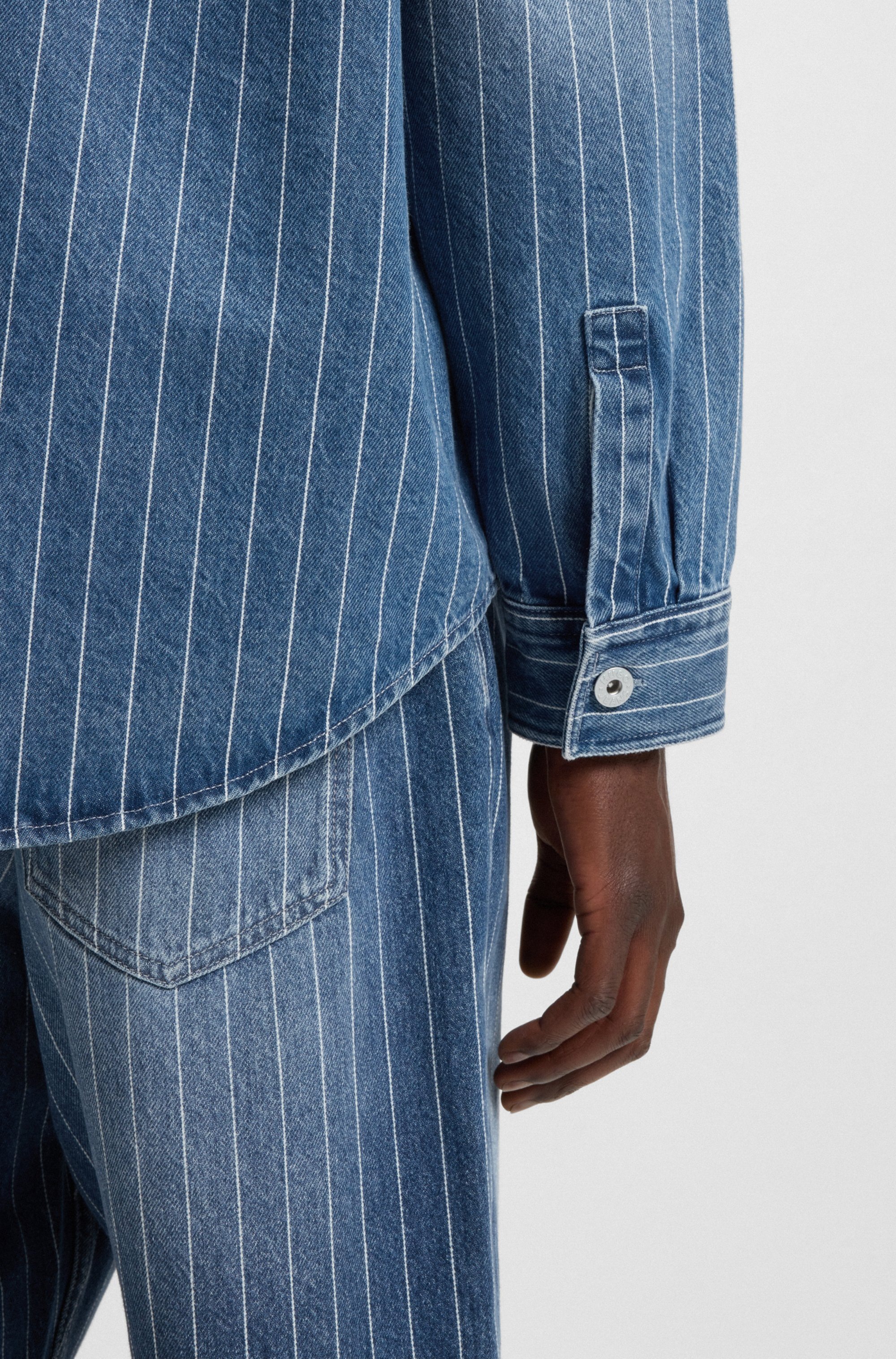 HUGO Blue Jeanshemd »Ebolt«, aus gestreiftem Denim