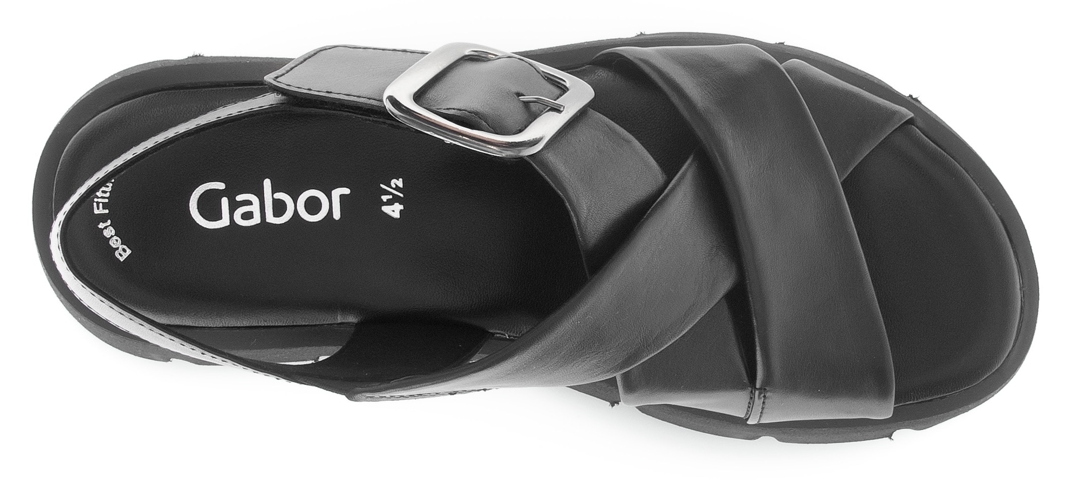 Gabor Sandalette  , Plateau, Sommerschuh, Riemchensandale mit großer Zierschnalle
