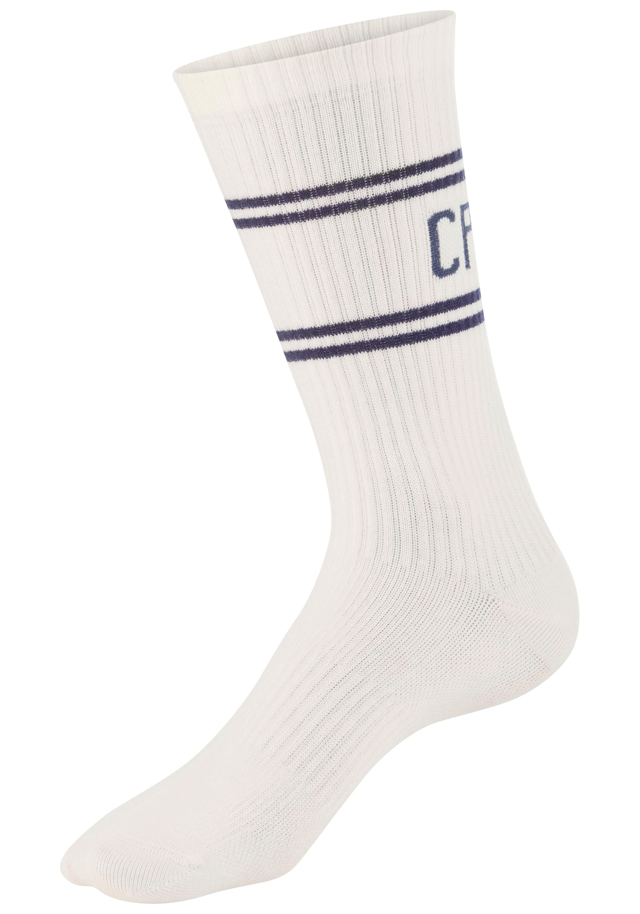 Copenhagen Studios Langsocken, (Packung, 2 Paar), mit Pikeé-Struktur unter der Sohle