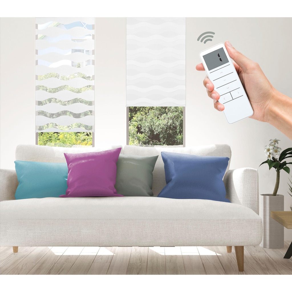 Good Life Elektrisches Rollo »Wave - SMART HOME«, Lichtschutz, ohne Bohren