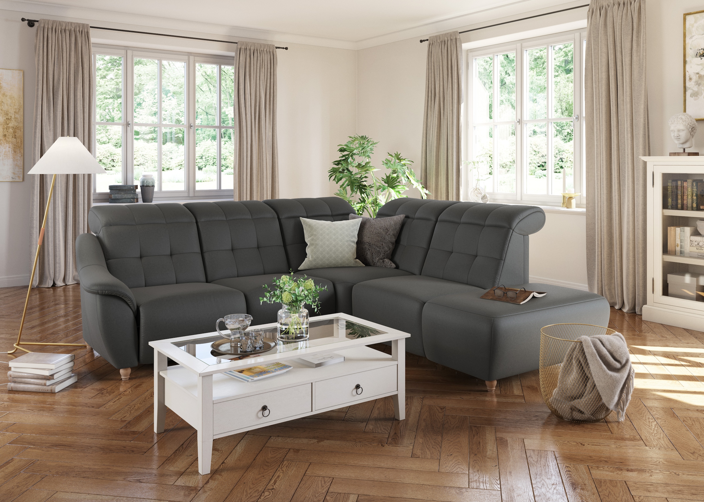 Home affaire Ecksofa »Boston L-Form«, Kopfteilverstellung an jeder Sitzfläc günstig online kaufen