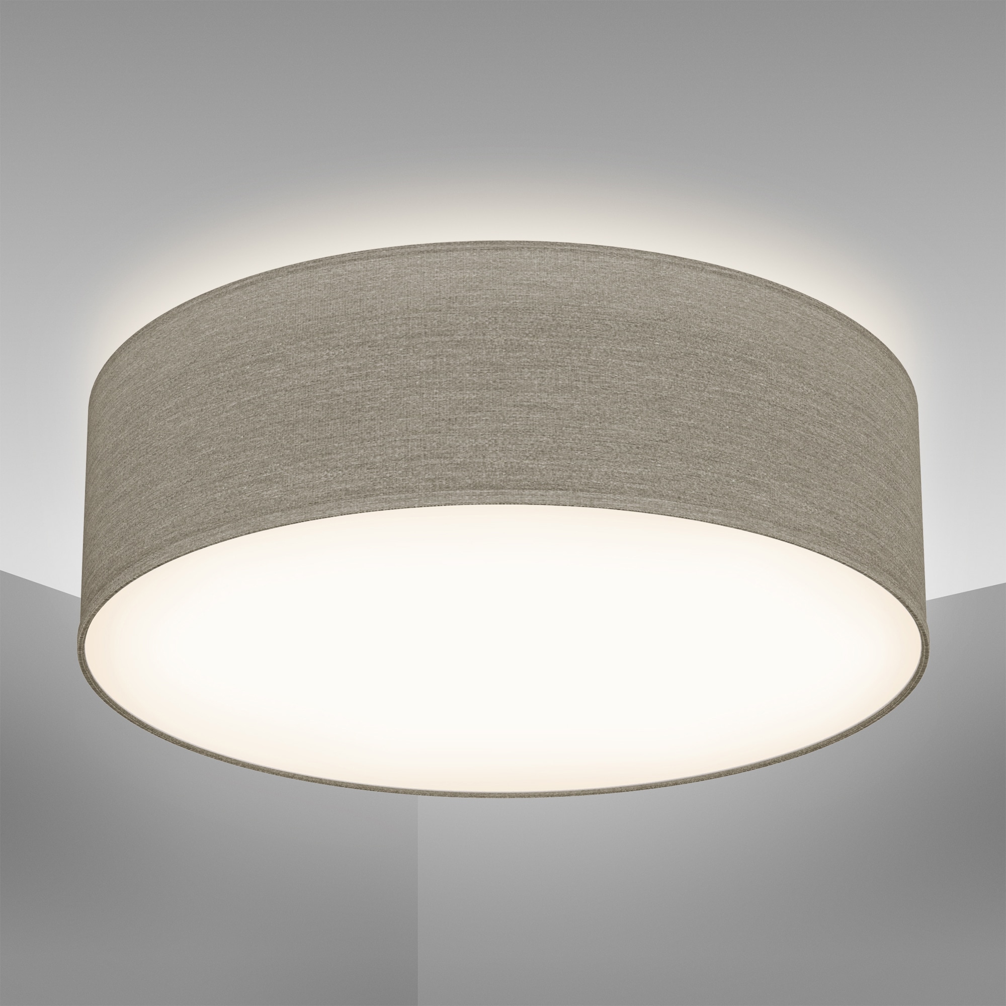 B.K.Licht Deckenleuchte »BK_SD1217 Deckenlampe, Stoffschirm, Taupe, E27-Fas günstig online kaufen