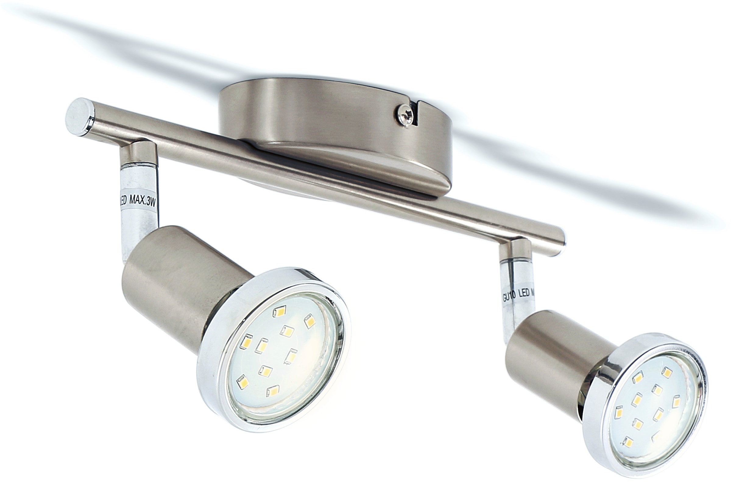 B.K.Licht LED Deckenspots »Mika«, 2 flammig, Leuchtmittel GU10 | LED wechselbar, LED Deckenstrahler, schwenkbar, inkl. 3W GU10 250 Lumen, warmweiß
