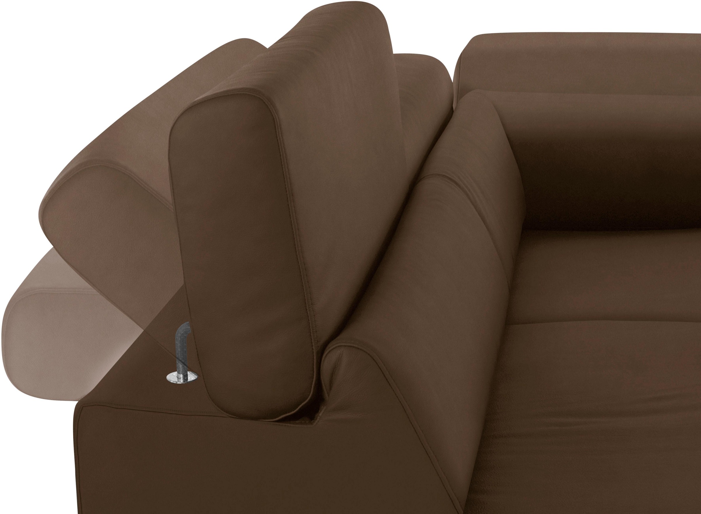 W.SCHILLIG Ecksofa »finn, Designsofa mit tollem Sitzkomfort, bequem, L-Form«, German Design Award 2016, Fußgestell Nussbaum natur, Breite 281 cm