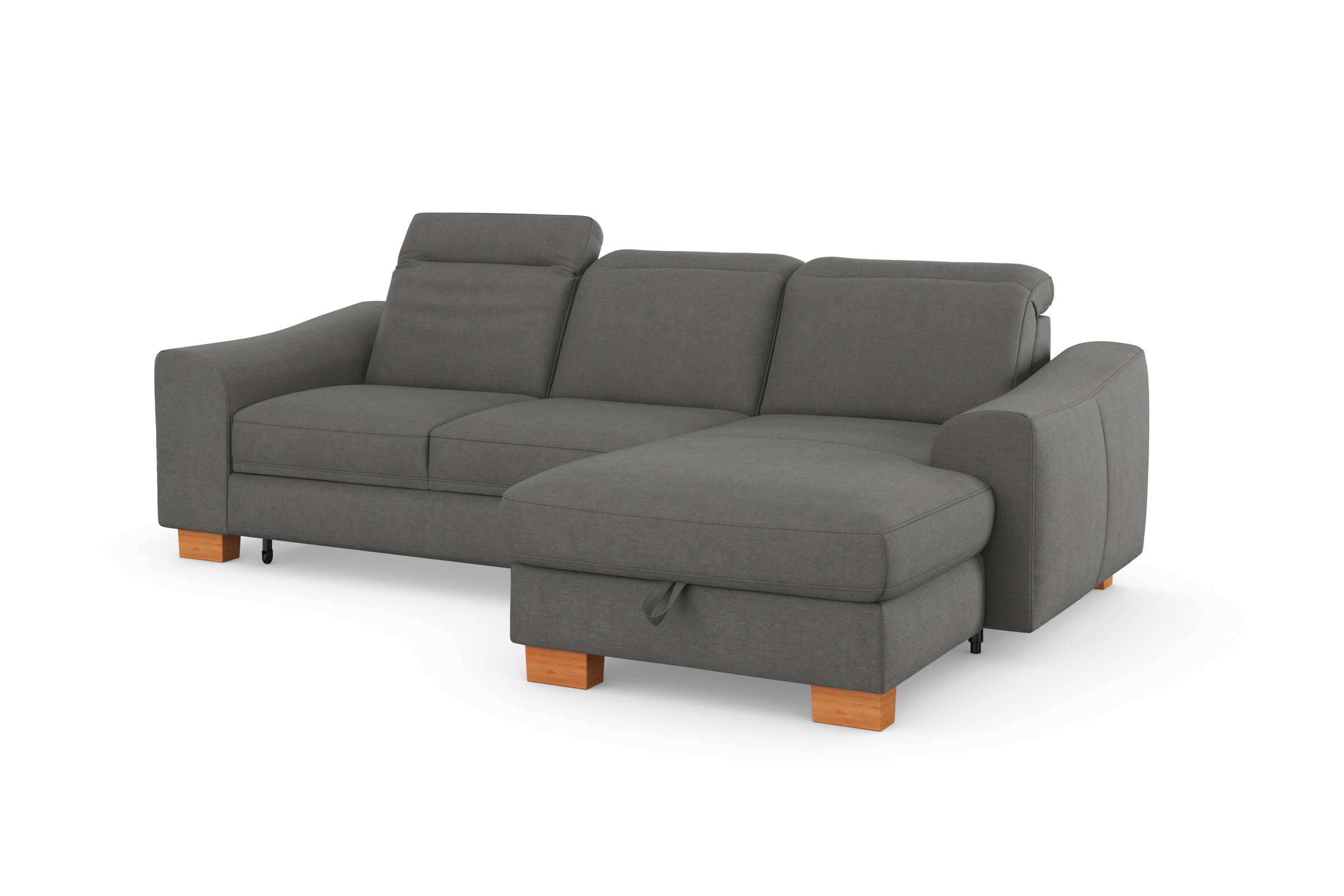 sit&more Ecksofa »Dundee L-Form«, mit Federkern und Massivholzfüßen, wahlweise mit Kopfteilverstellung
