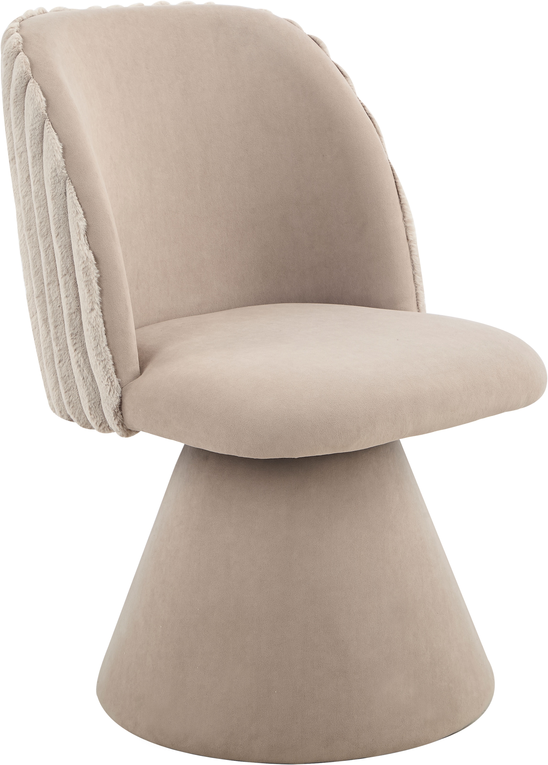 HELA Esszimmerstuhl »BARI I Drehstuhl« (Set) 1 Stk.360° drehbar, Polsterfuß, Materialkombi, Außen Felloptik Innen Velvet