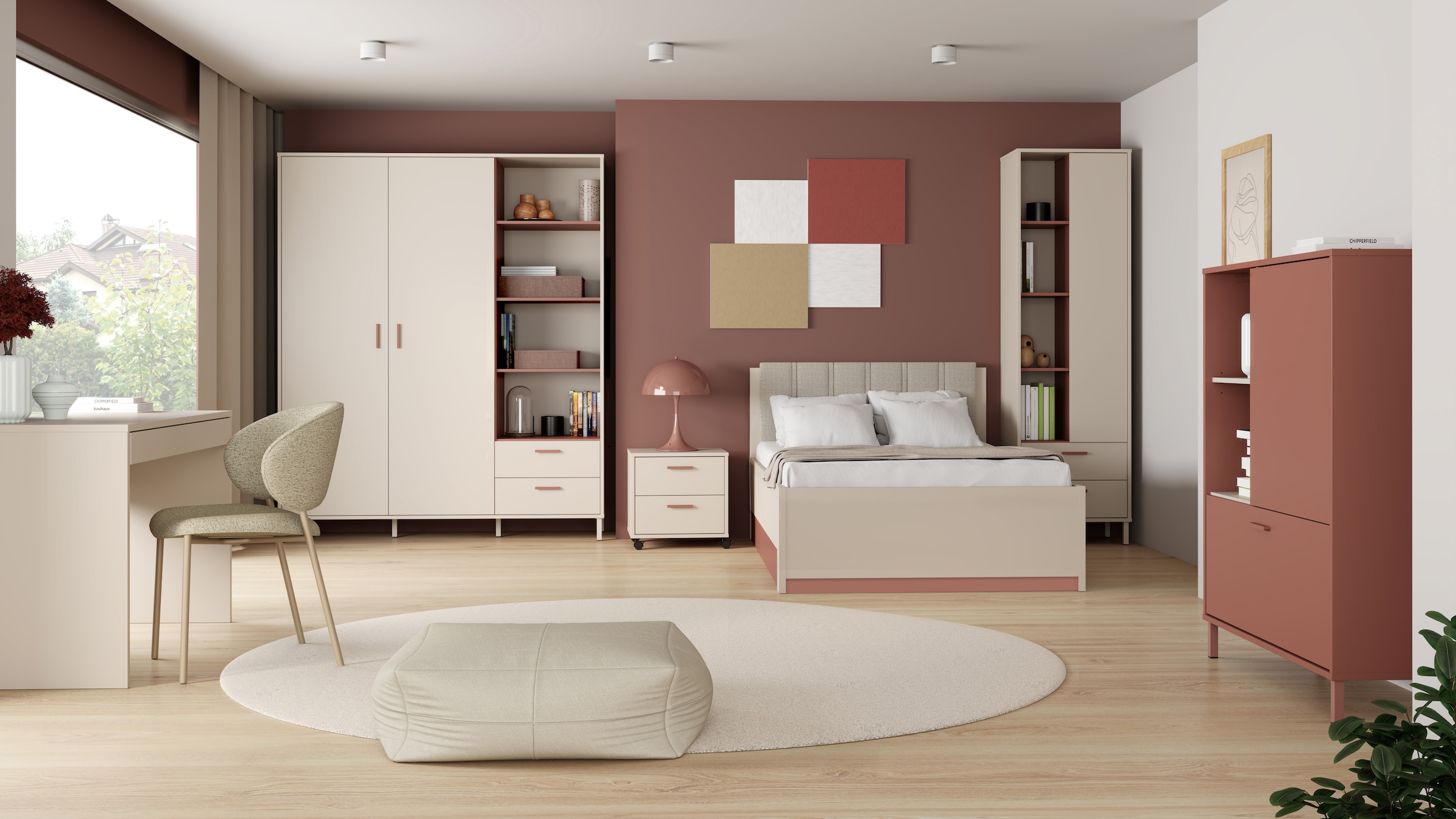 FORTE Mehrzweckregal »Milles« Metallbeine, trendiges Dekor, Vollauszug B/H/T 58,9/201,6/41,5