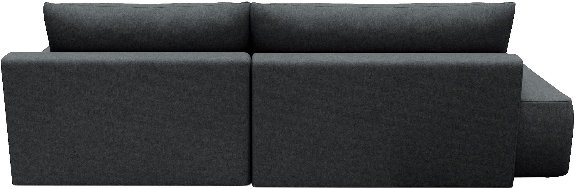 TRENDMANUFAKTUR Ecksofa »Prag, Schlafsofa mit Bettkasten, Couch in L-Form, Breite 253 cm« in feinem Strukturstoff, anthrazit, Recamiere rechts