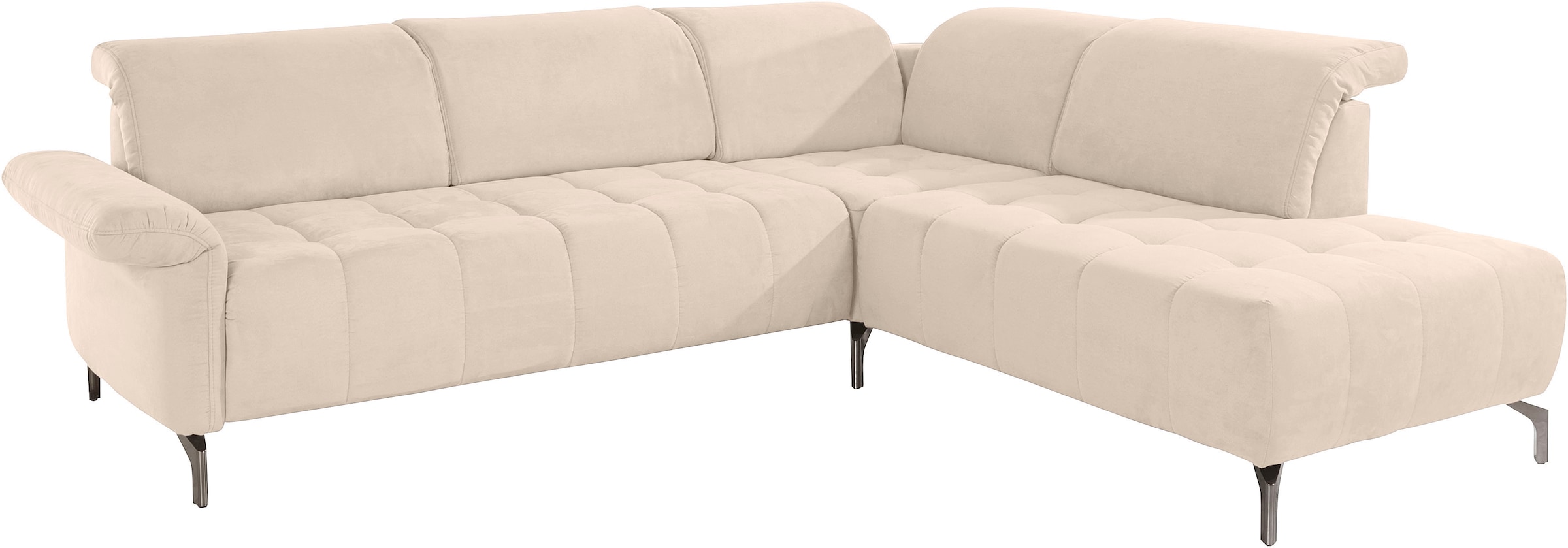 INOSIGN Ecksofa »Fresh L-Form«, Federkern, wahlweise Kopfteilverstellung und motorischer Vorziehsitz