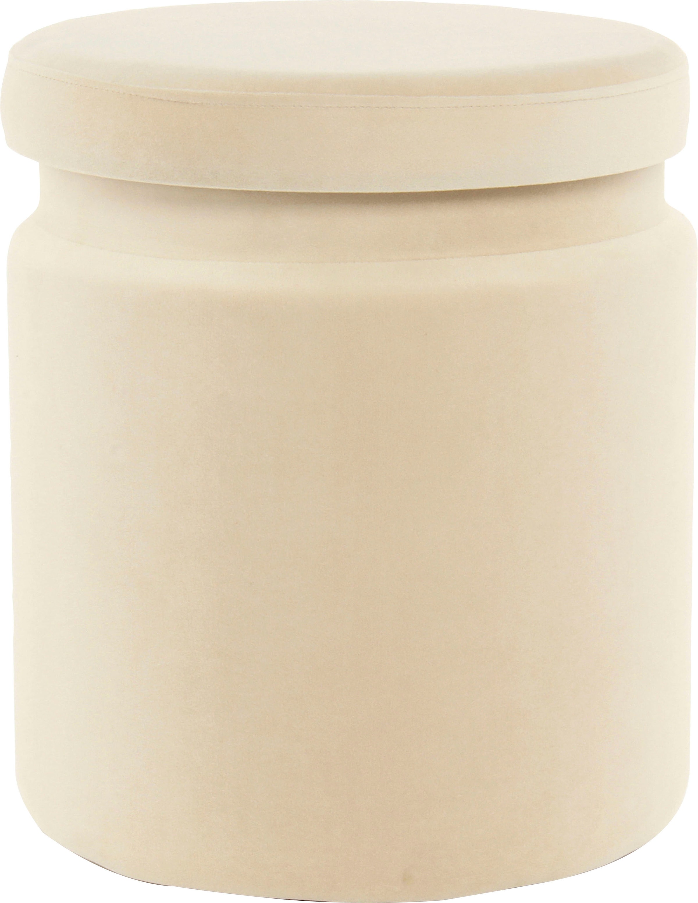 Kayoom Stauraumhocker »Hocker Zora 225 2er-Set, samtweicher Stoffbezug,runde elegante Form«, (Set, 2 St.), samtweich, gepolstert, mit Stauraum, weiche Polsterung