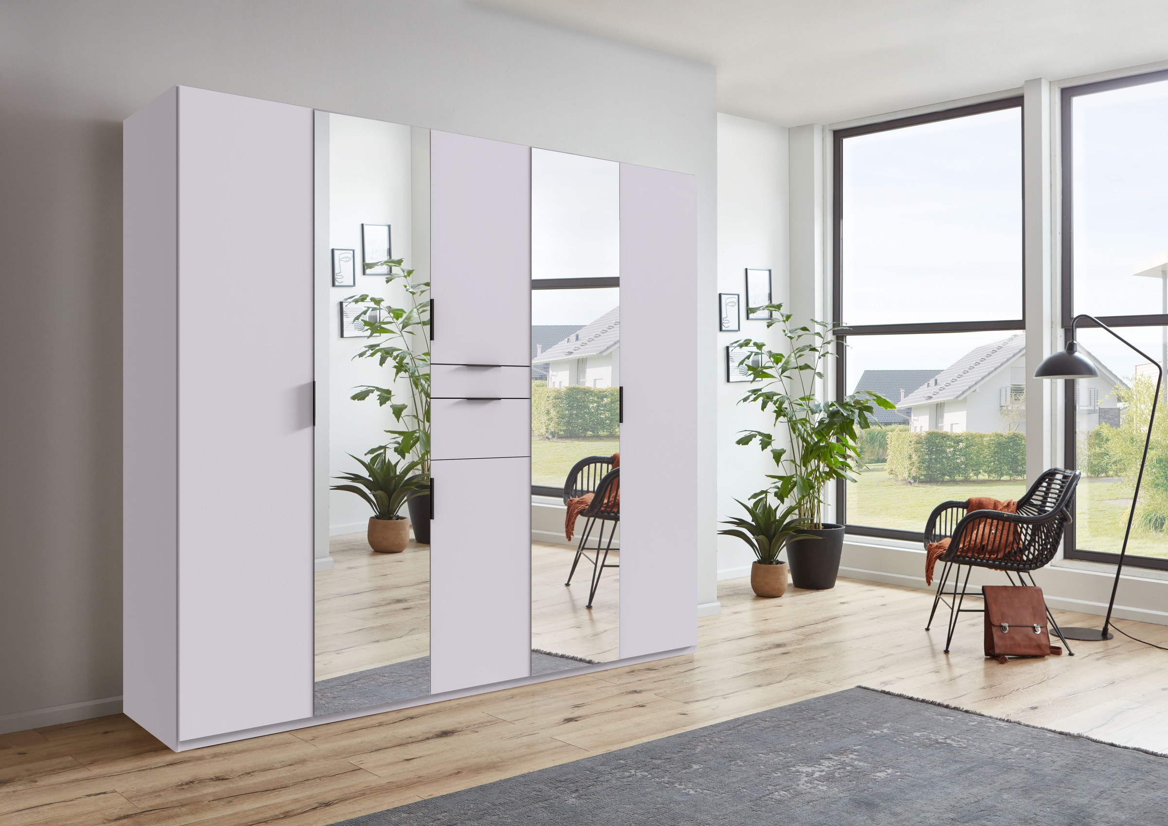 Wimex Drehtürenschrank »Moldau Kleiderschrank mit Spiegel Schlafzimmerschrank Bestseller«, Wähle deine Innenausstattung fertig konfiguriert im Schrank